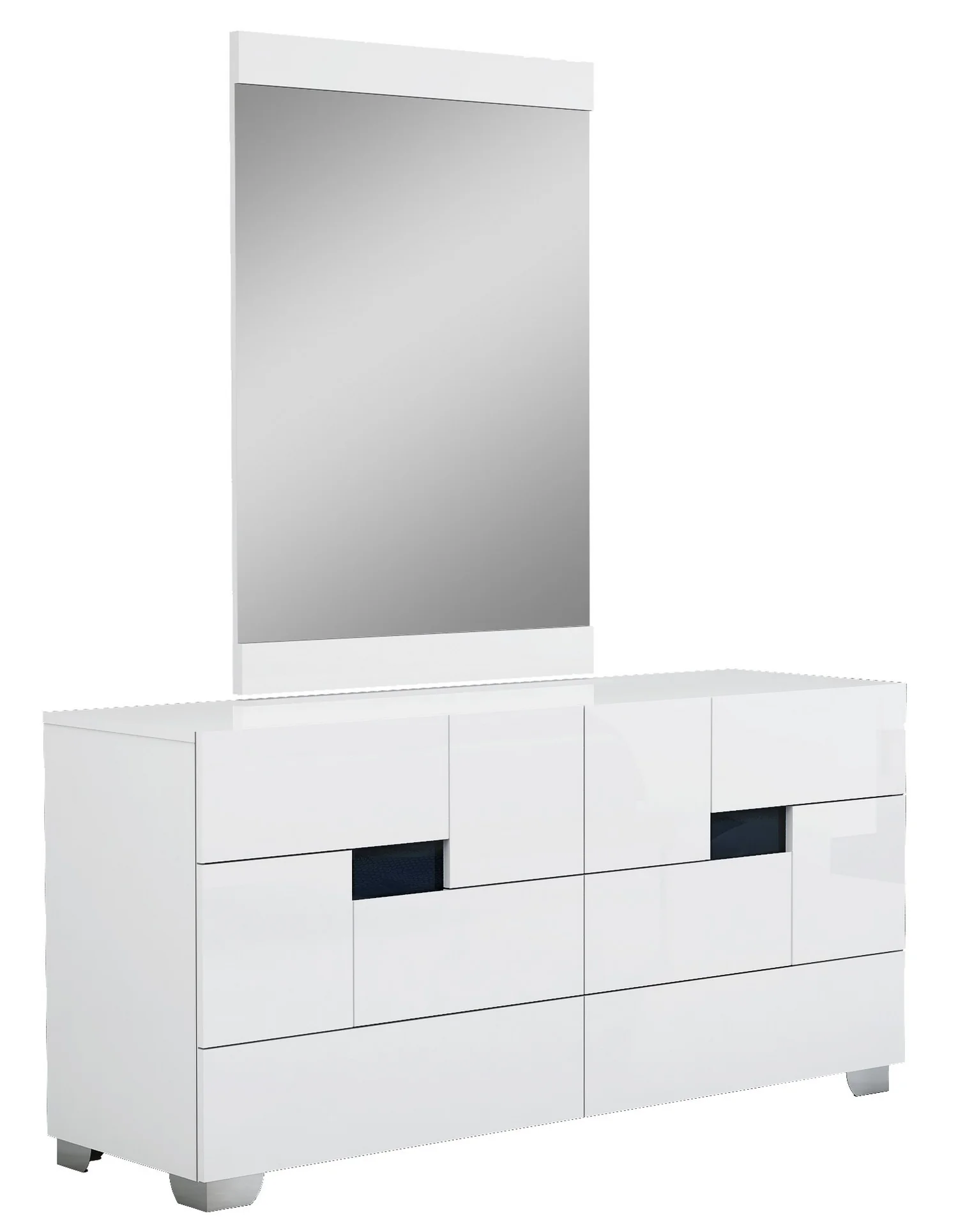4Pc Eastern King Modern White High Gloss Bedroom Set By Homeroots - 343980 - Image 4