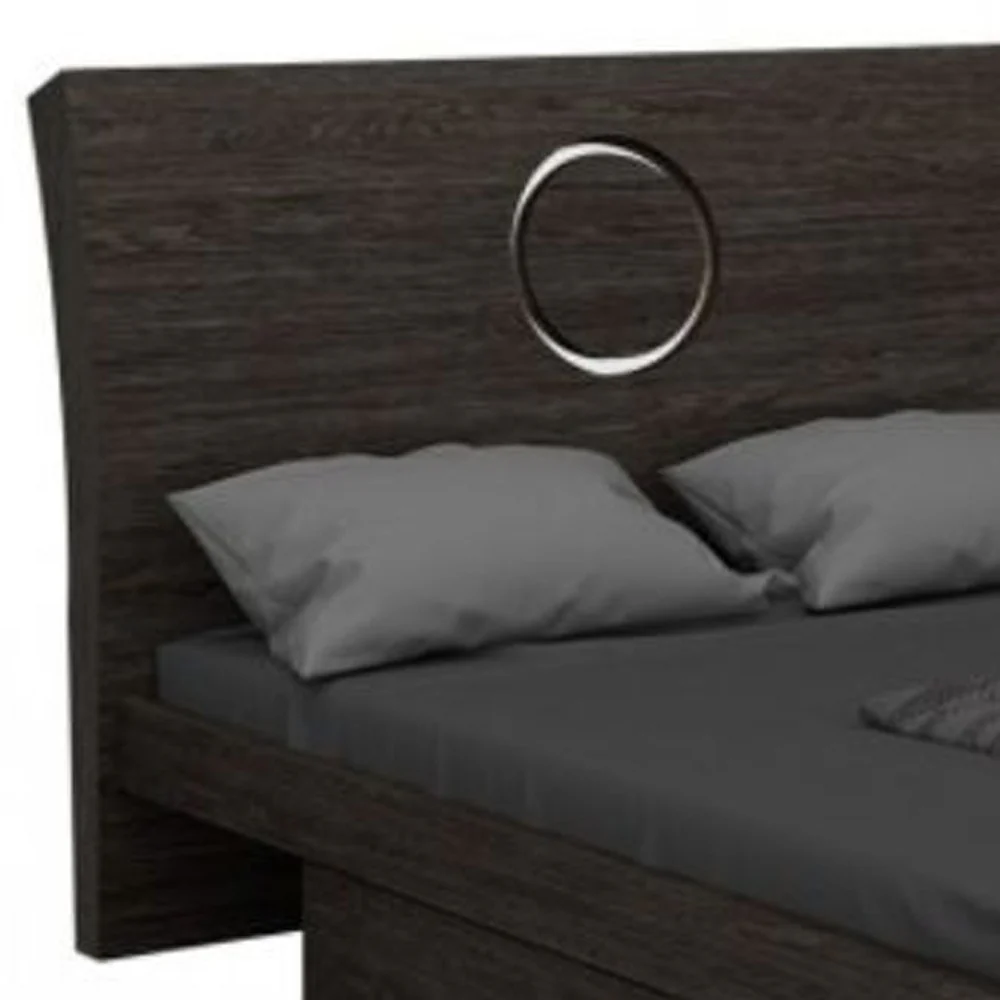 4Pc Queen Modern Gray High Gloss Bedroom Set By Homeroots - Image 2