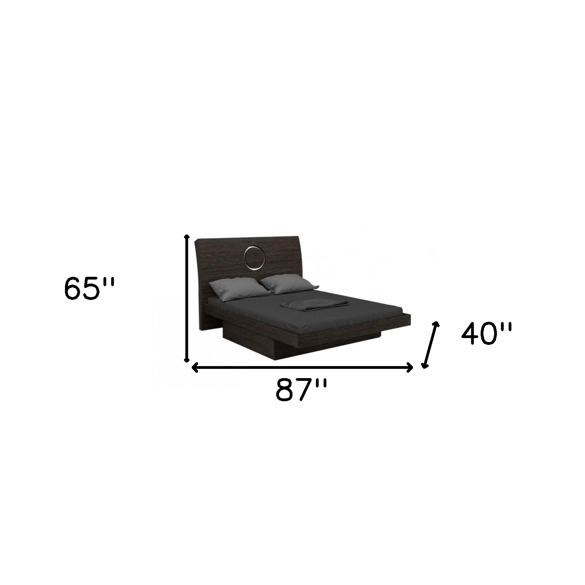 4Pc Queen Modern Gray High Gloss Bedroom Set By Homeroots - Image 3