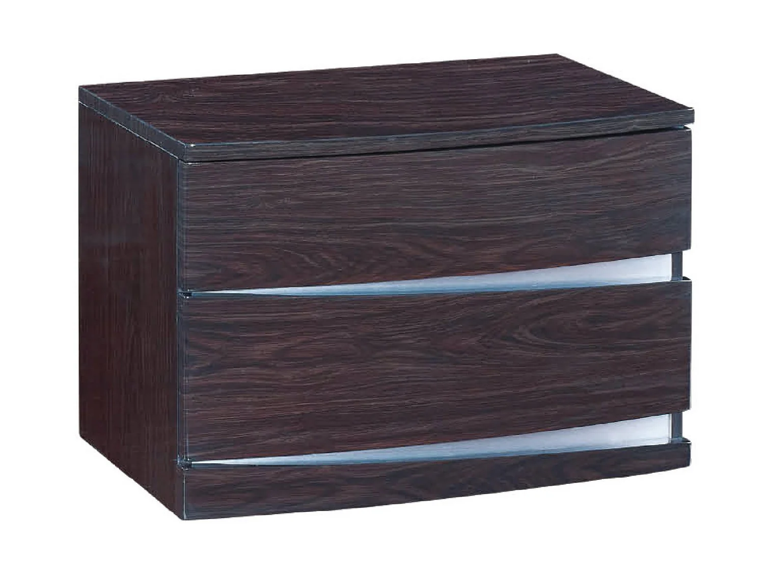 4Pc Queen Modern Wenge High Gloss Bedroom Set By Homeroots - 343942 - Image 2