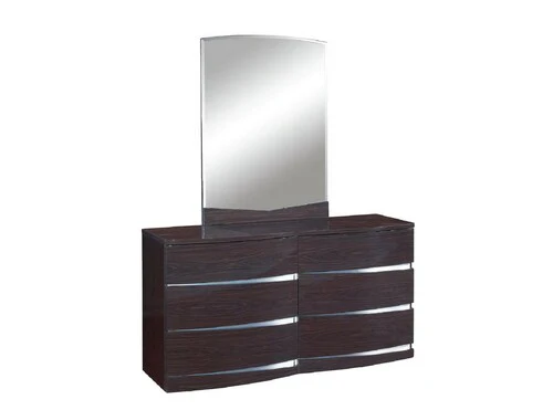 4Pc Queen Modern Wenge High Gloss Bedroom Set By Homeroots - 343942 - Image 3