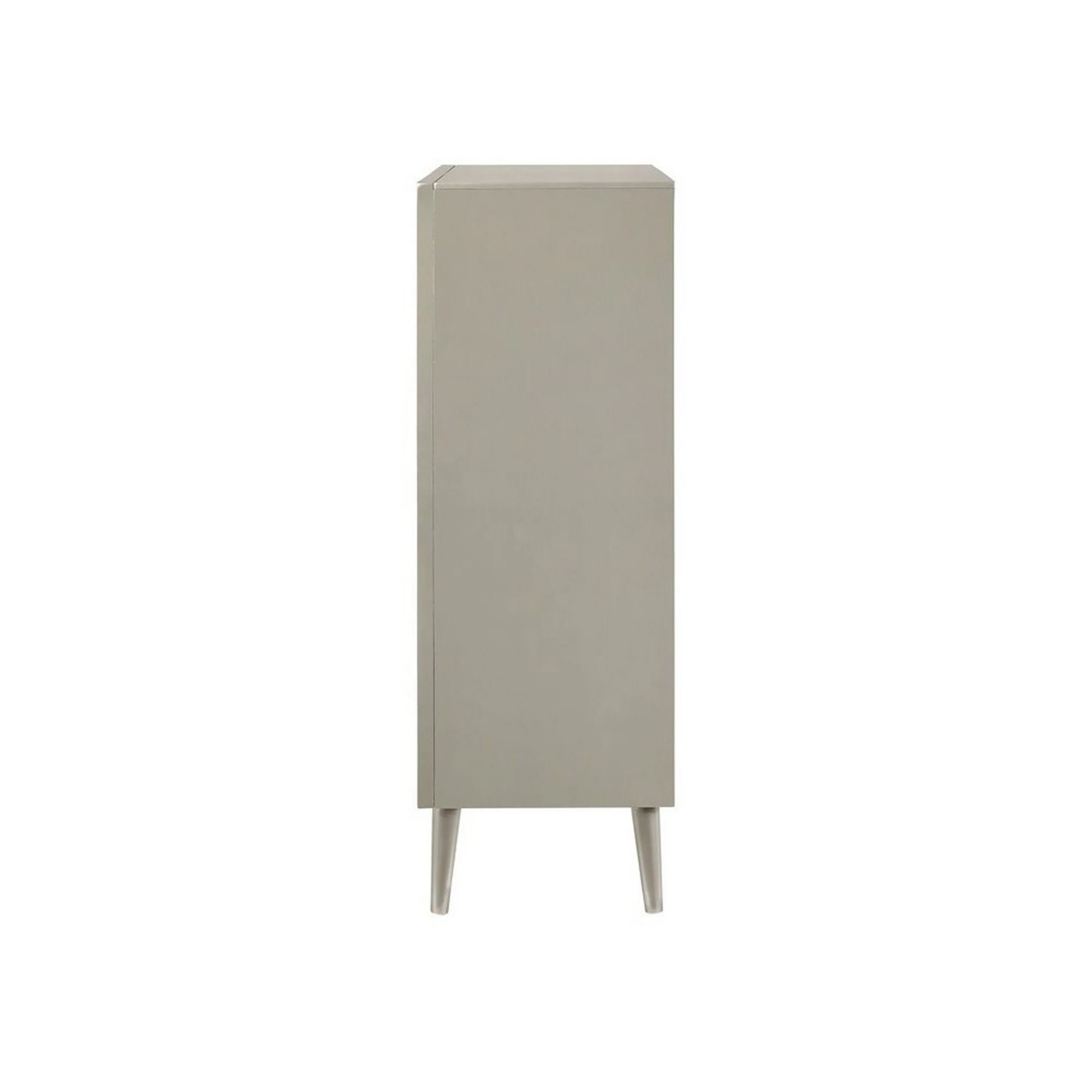 5 Drawer Contemporary Chest With Bar Handles And Splayed Legs, Silver By Benzara - Image 8