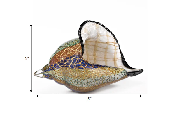 5 Mouth Blown Large Conch Shell Artistic Glass By Homeroots - Image 2