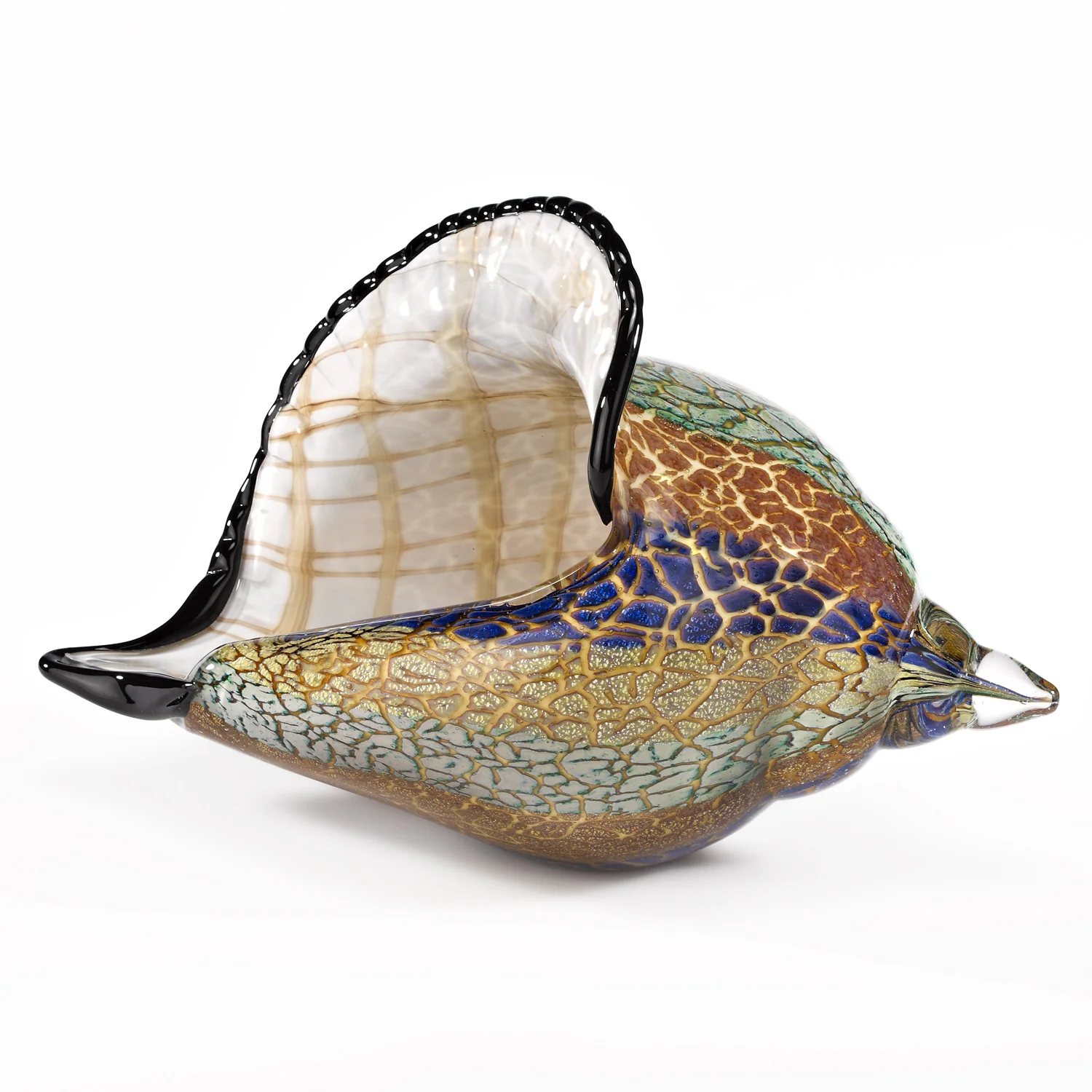 5 Mouth Blown Large Conch Shell Artistic Glass By Homeroots - Image 3