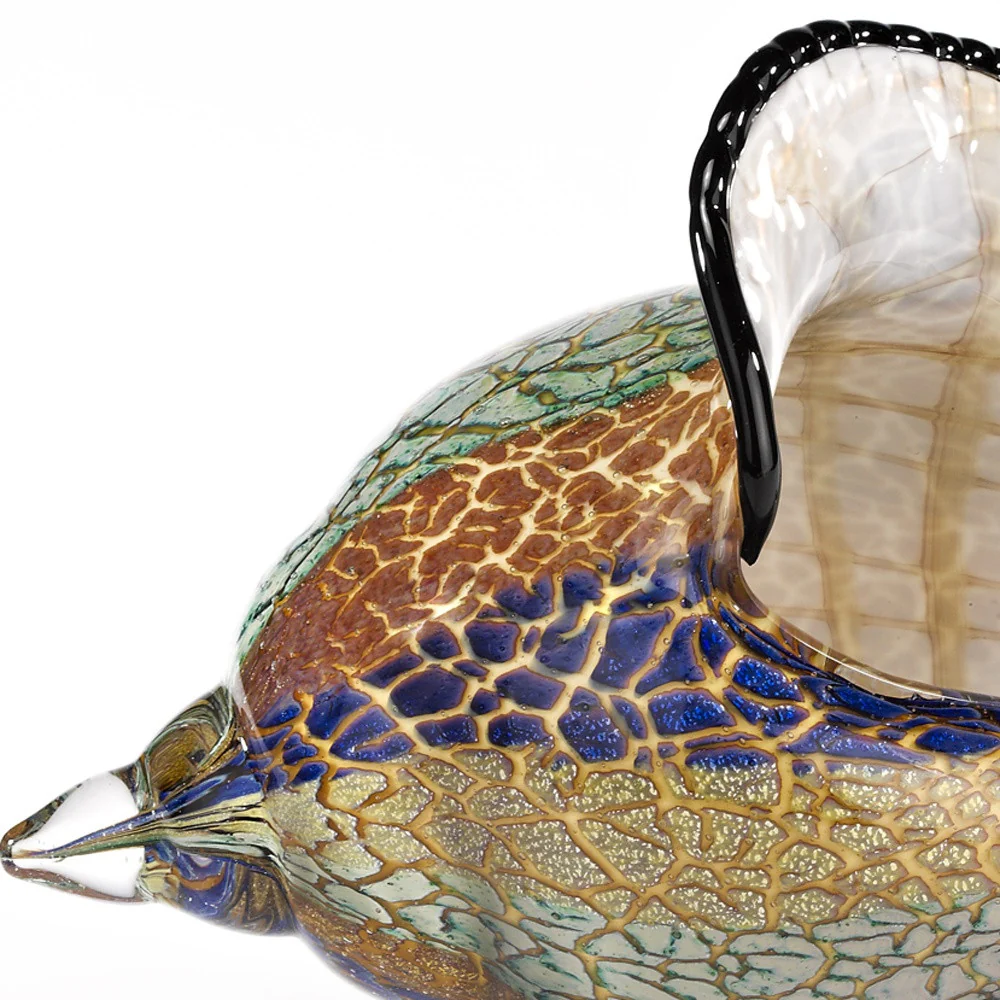 5 Mouth Blown Large Conch Shell Artistic Glass By Homeroots - Image 4