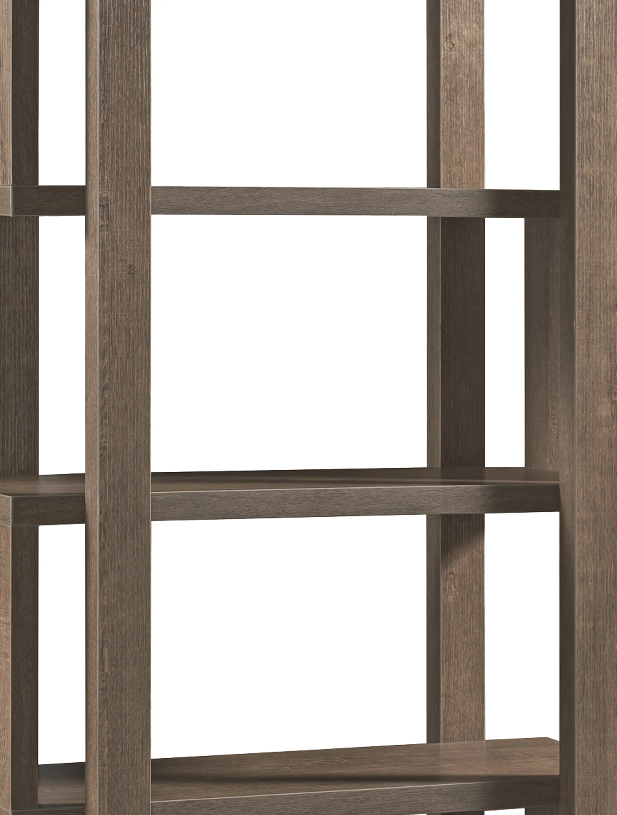 5 Shelf Open Design Wooden Bookcase With Zig Zag Design, Brown By Benzara - Image 3