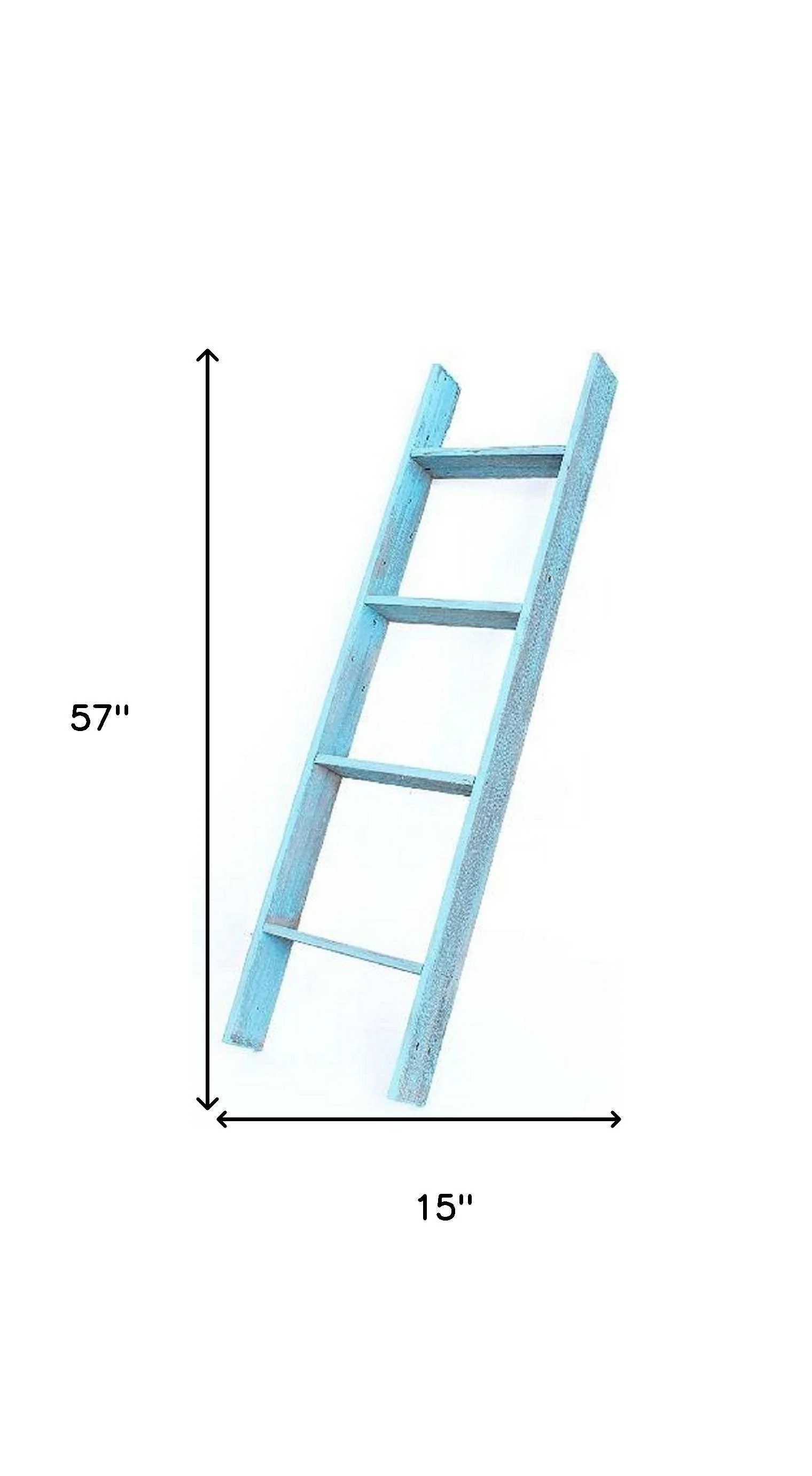 5 Step Rustic Turquoise Wood Ladder Shelf By Homeroots - Image 7
