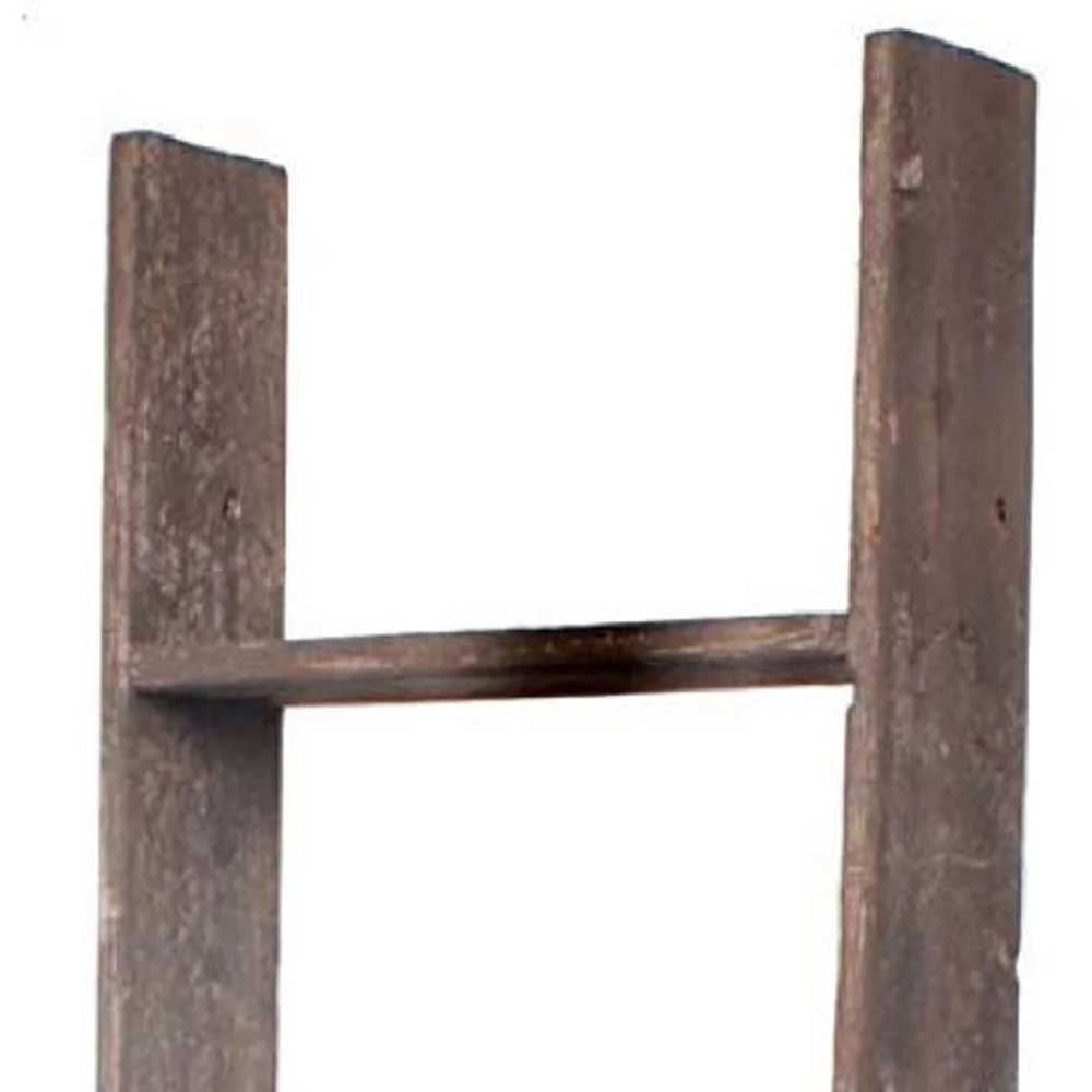 5 Step Rustic Wood Ladder Shelf By Homeroots - Image 2