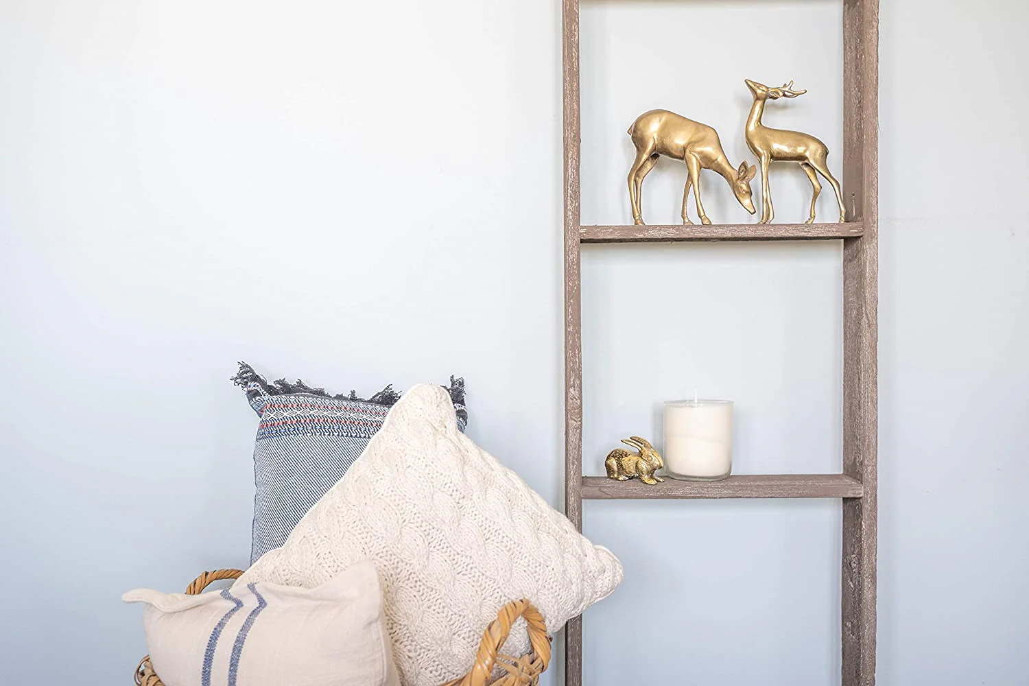 5 Step Rustic Wood Ladder Shelf By Homeroots - Image 3