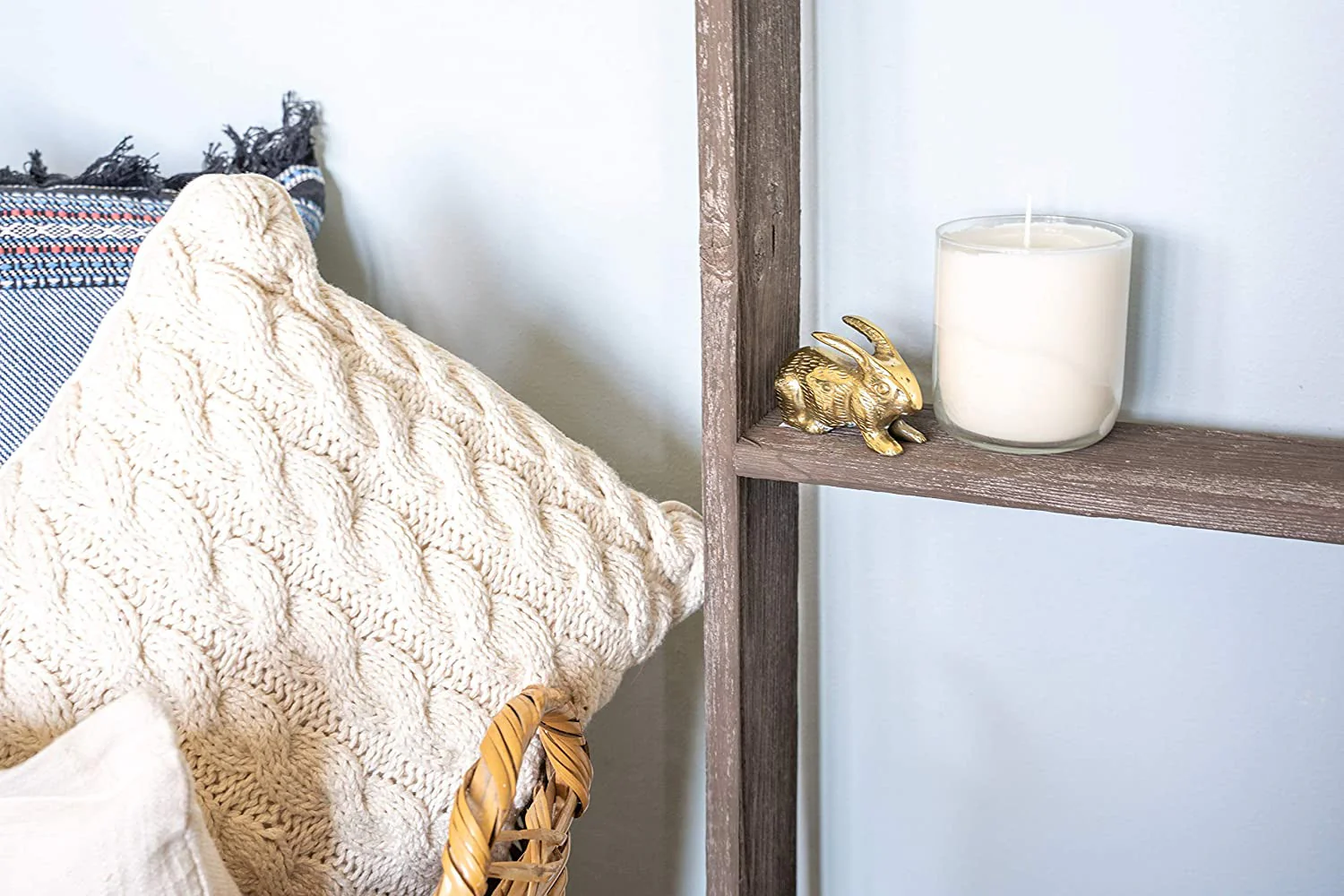 5 Step Rustic Wood Ladder Shelf By Homeroots - Image 4