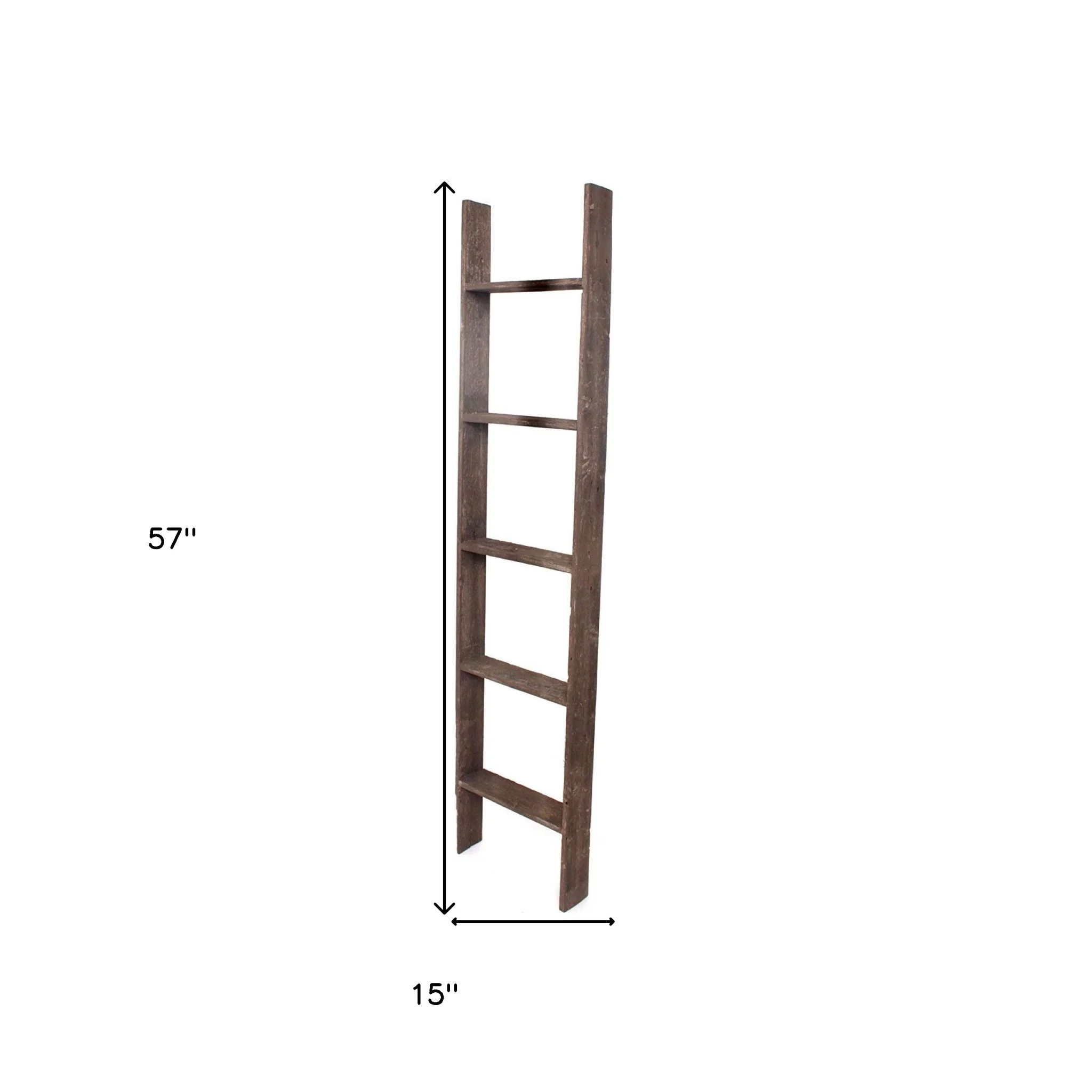 5 Step Rustic Wood Ladder Shelf By Homeroots - Image 6