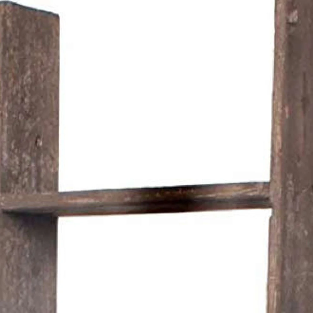 5 Step Rustic Wood Ladder Shelf By Homeroots - Image 7