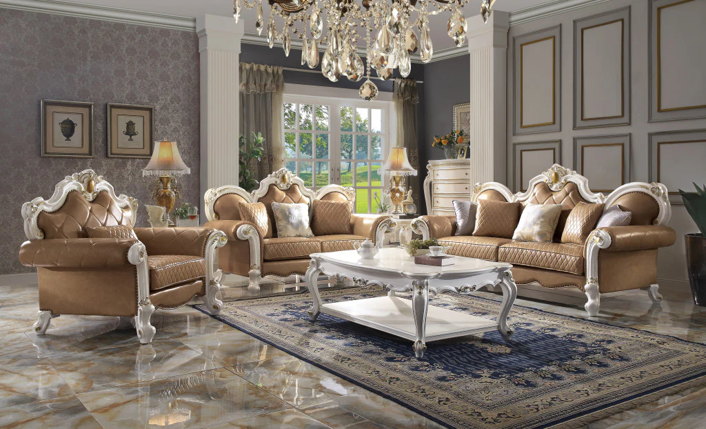50" Beige and Pearl Faux Leather Tufted Arm Chair By Homeroots - Image 5