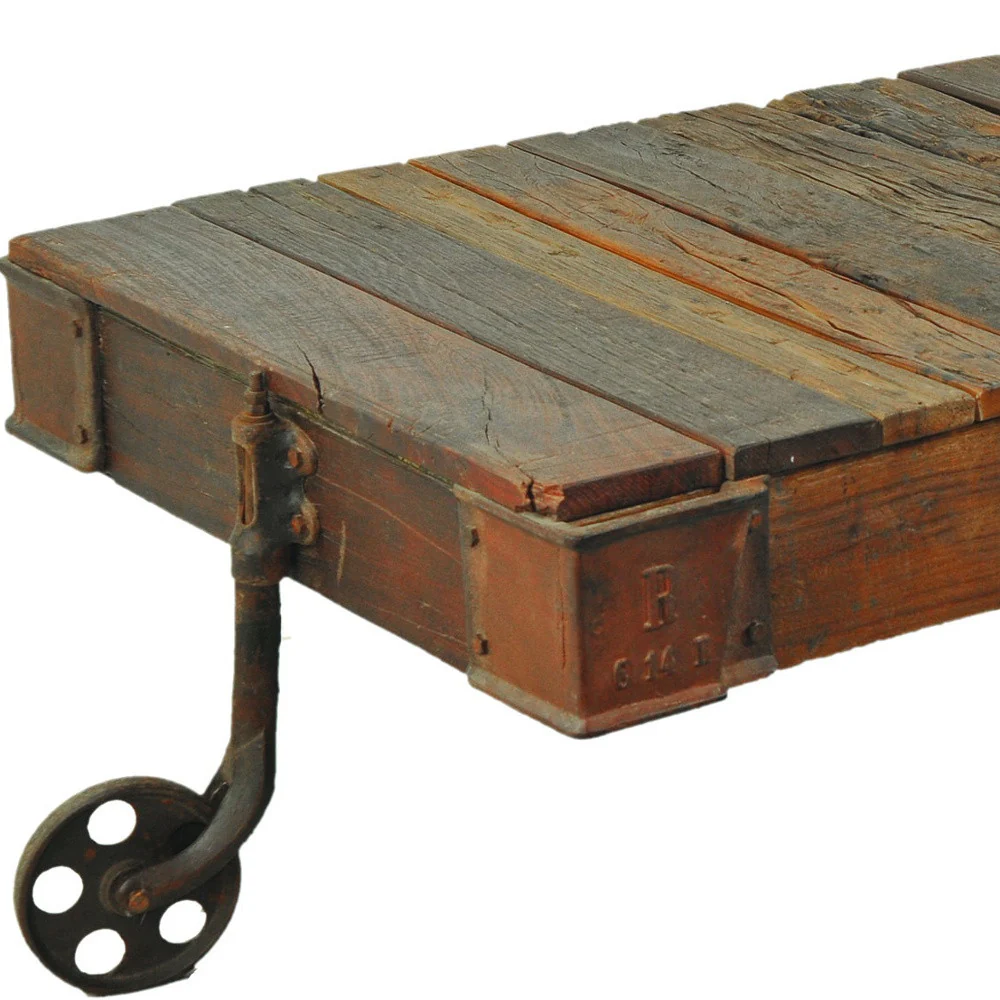 50" Black And Brown Solid Wood Rectangular Distressed Coffee Table By Homeroots - Image 4