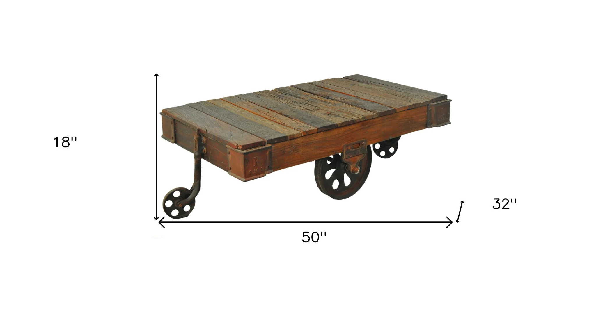 50" Black And Brown Solid Wood Rectangular Distressed Coffee Table By Homeroots - Image 5