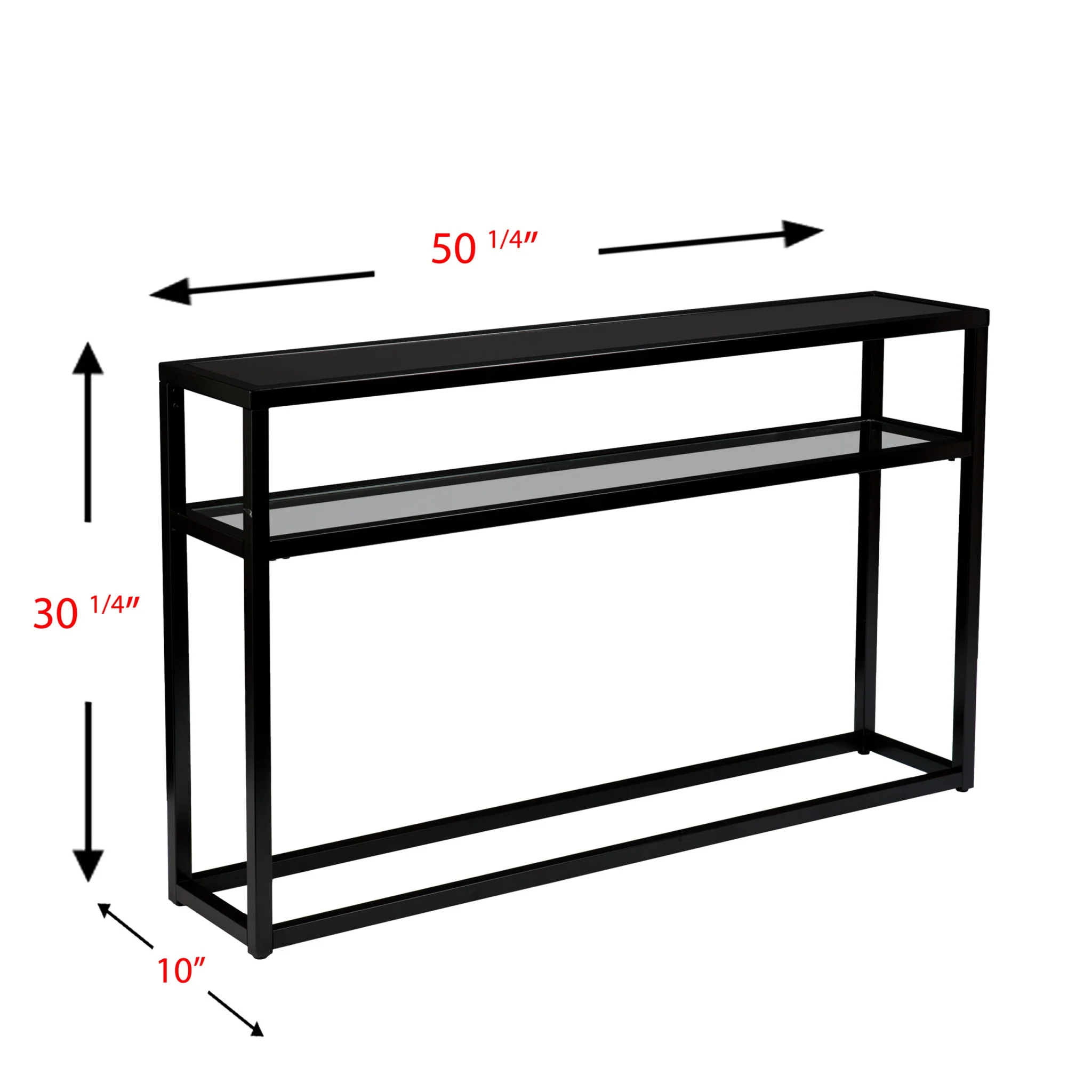 50" Black Glass Frame Console Table With Storage By Homeroots - Image 5
