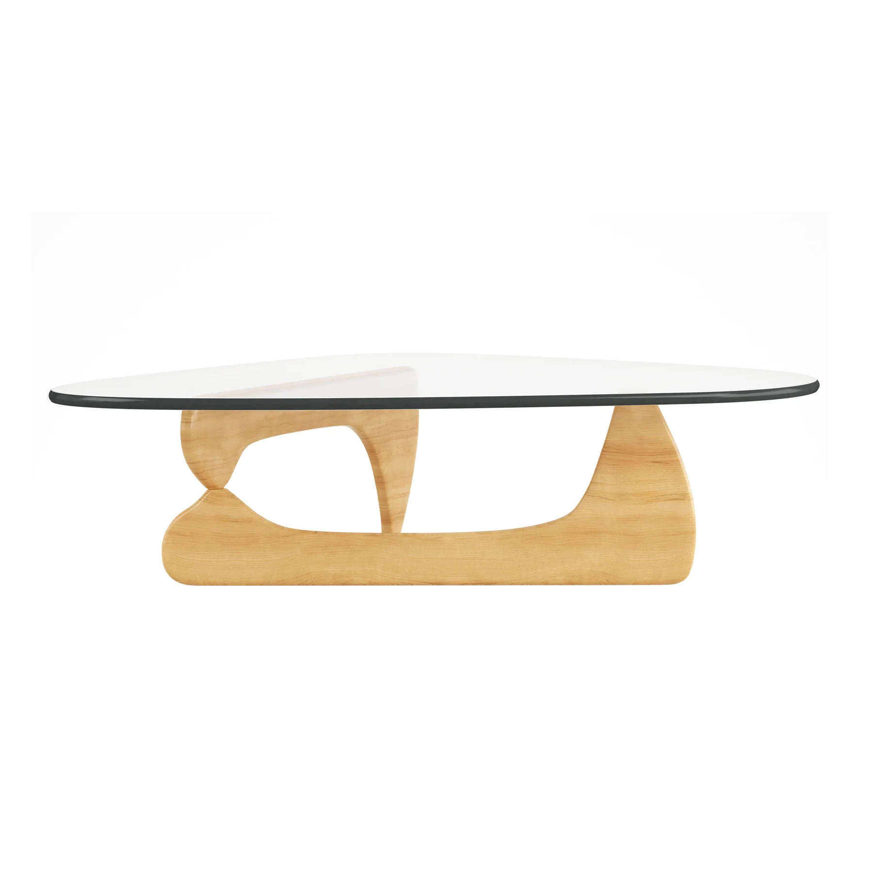 50" Natural And Clear Glass Triangle Coffee Table By Homeroots - Image 4