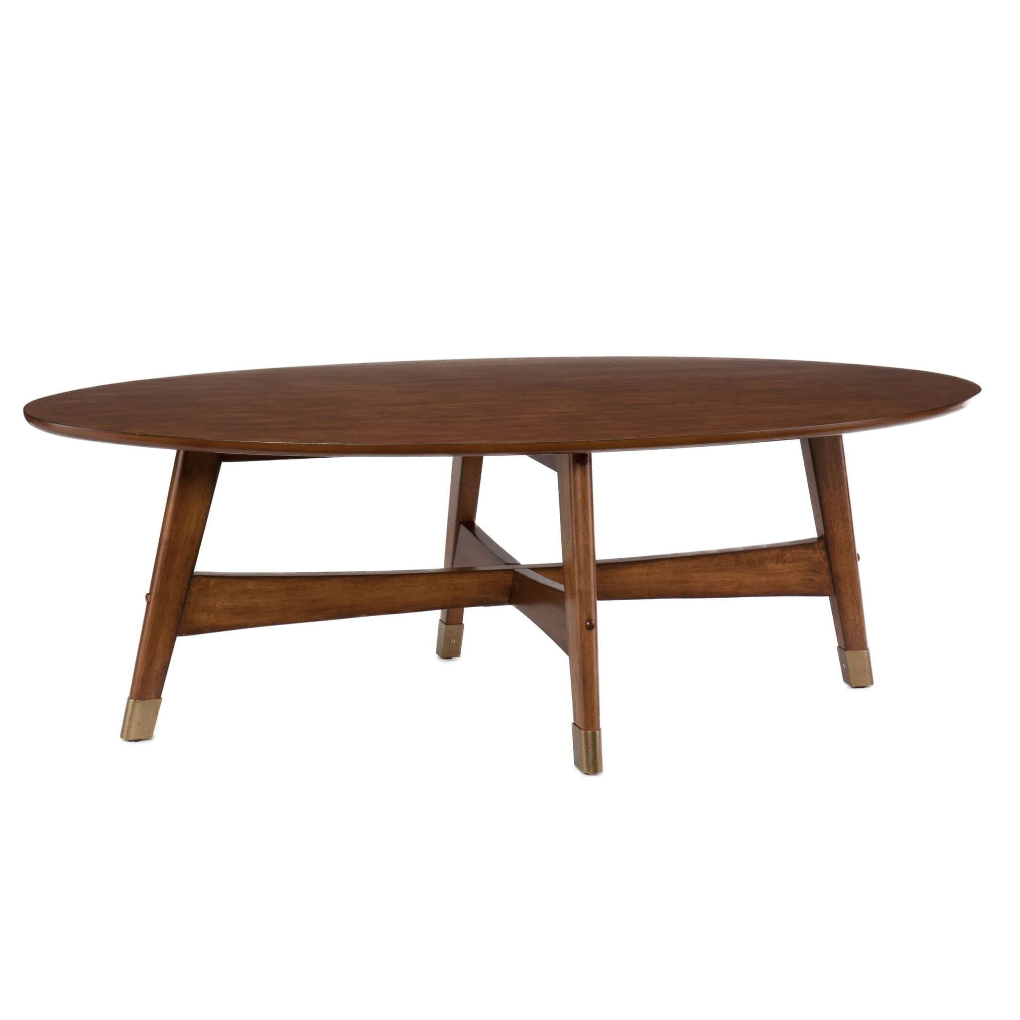 52" Brown Solid Wood And Metal Rectangular Coffee Table By Homeroots - Image 2