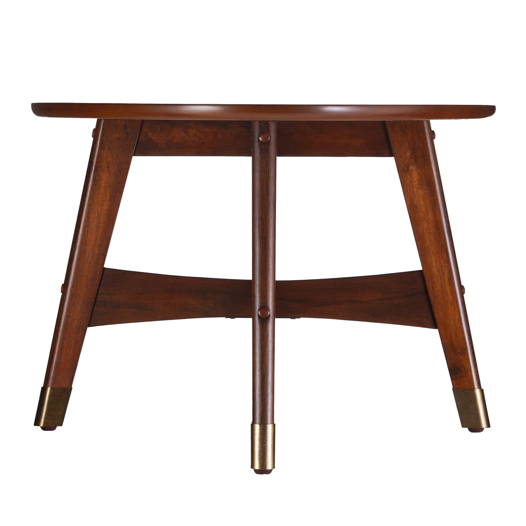52" Brown Solid Wood And Metal Rectangular Coffee Table By Homeroots - Image 3