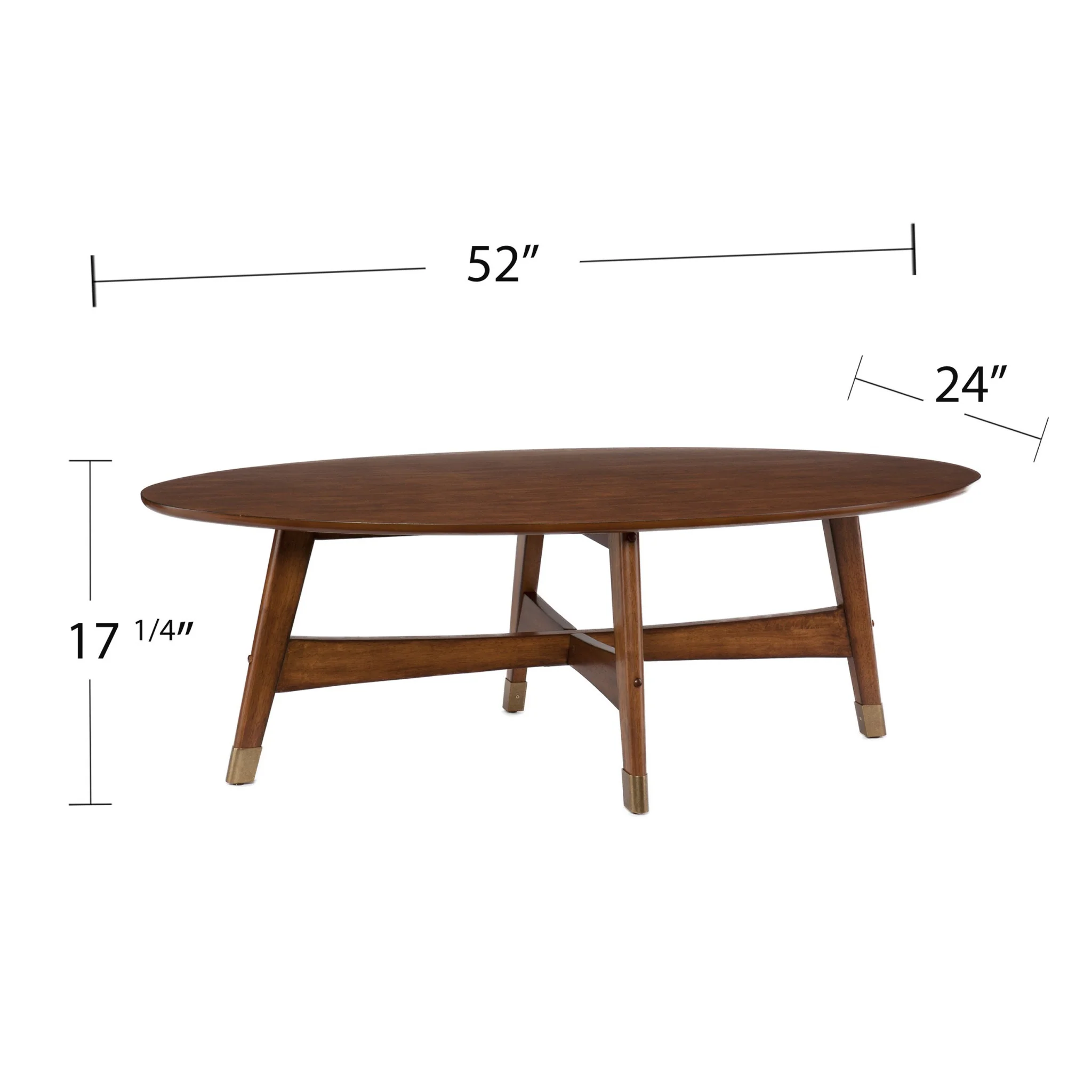 52" Brown Solid Wood And Metal Rectangular Coffee Table By Homeroots - Image 6
