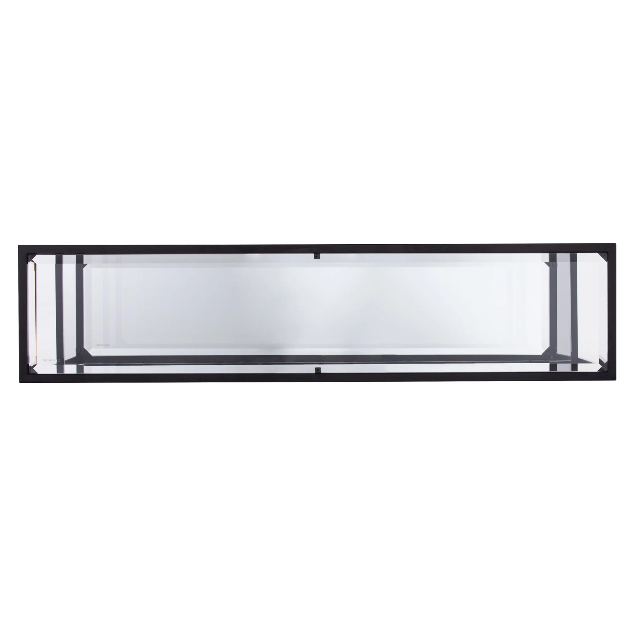 52" Clear and Black Glass Mirrored Frame Console Table With Storage By Homeroots - Image 4