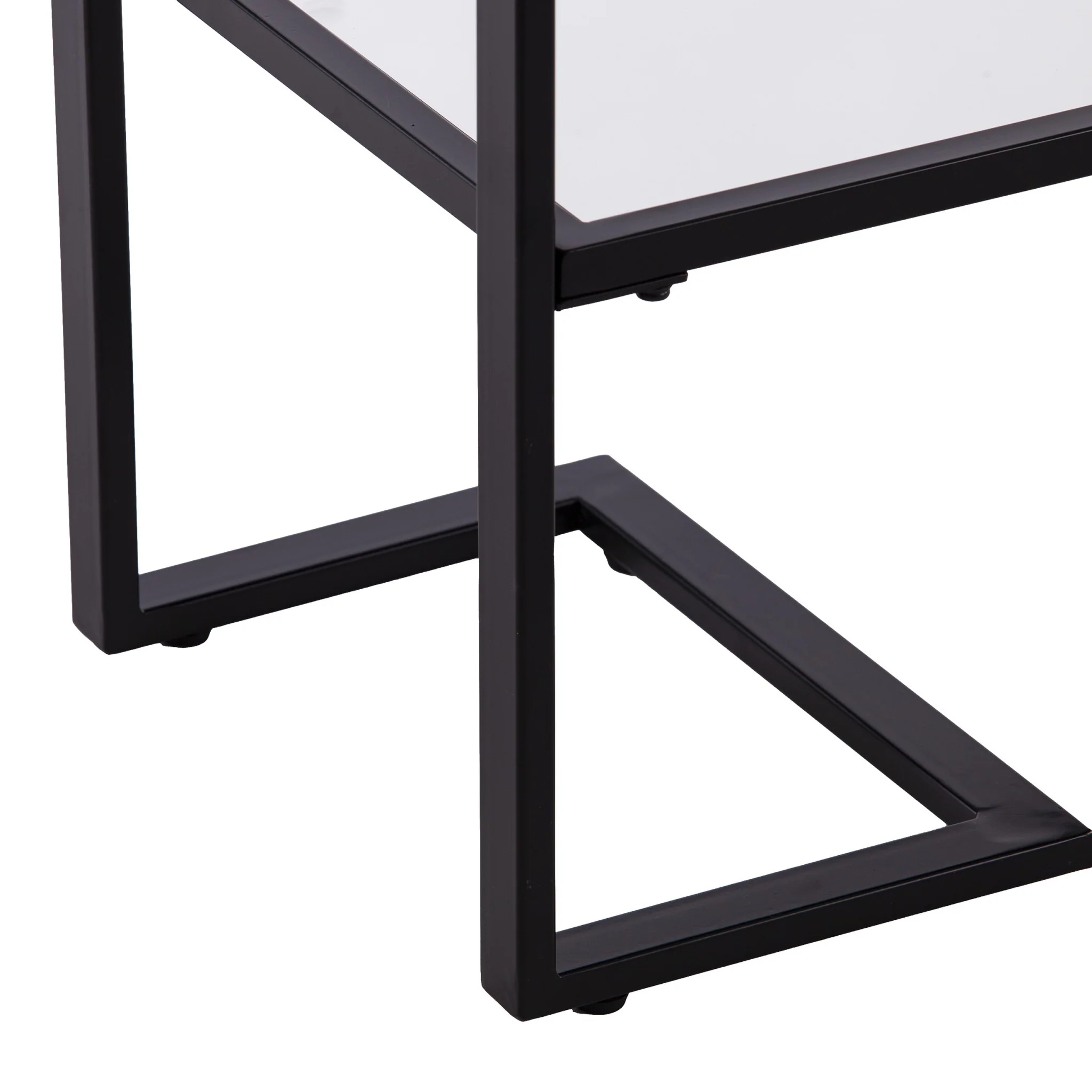 52" Clear and Black Glass Mirrored Frame Console Table With Storage By Homeroots - Image 6