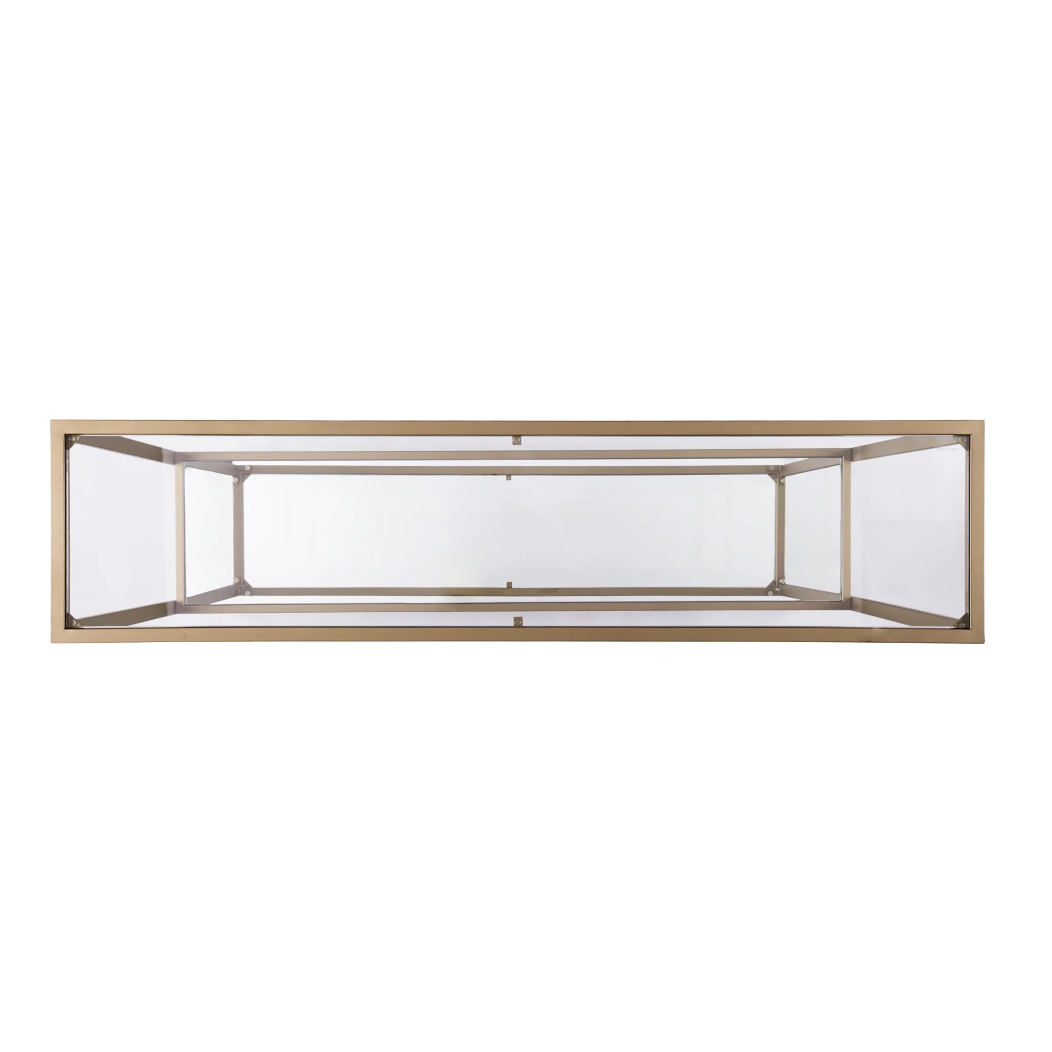 52" Clear and Gold Glass Mirrored Frame Console Table With Storage By Homeroots - Image 4