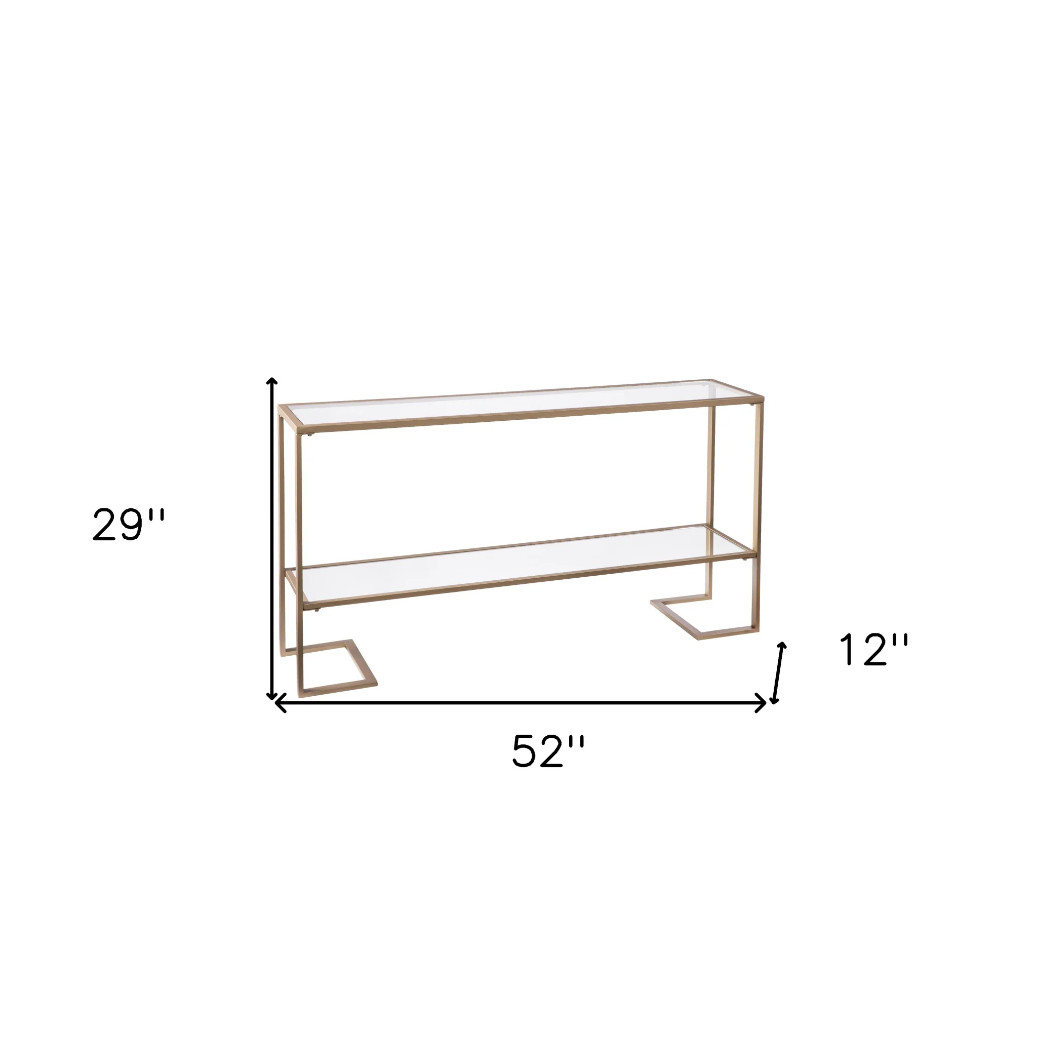 52" Clear and Gold Glass Mirrored Frame Console Table With Storage By Homeroots - Image 9
