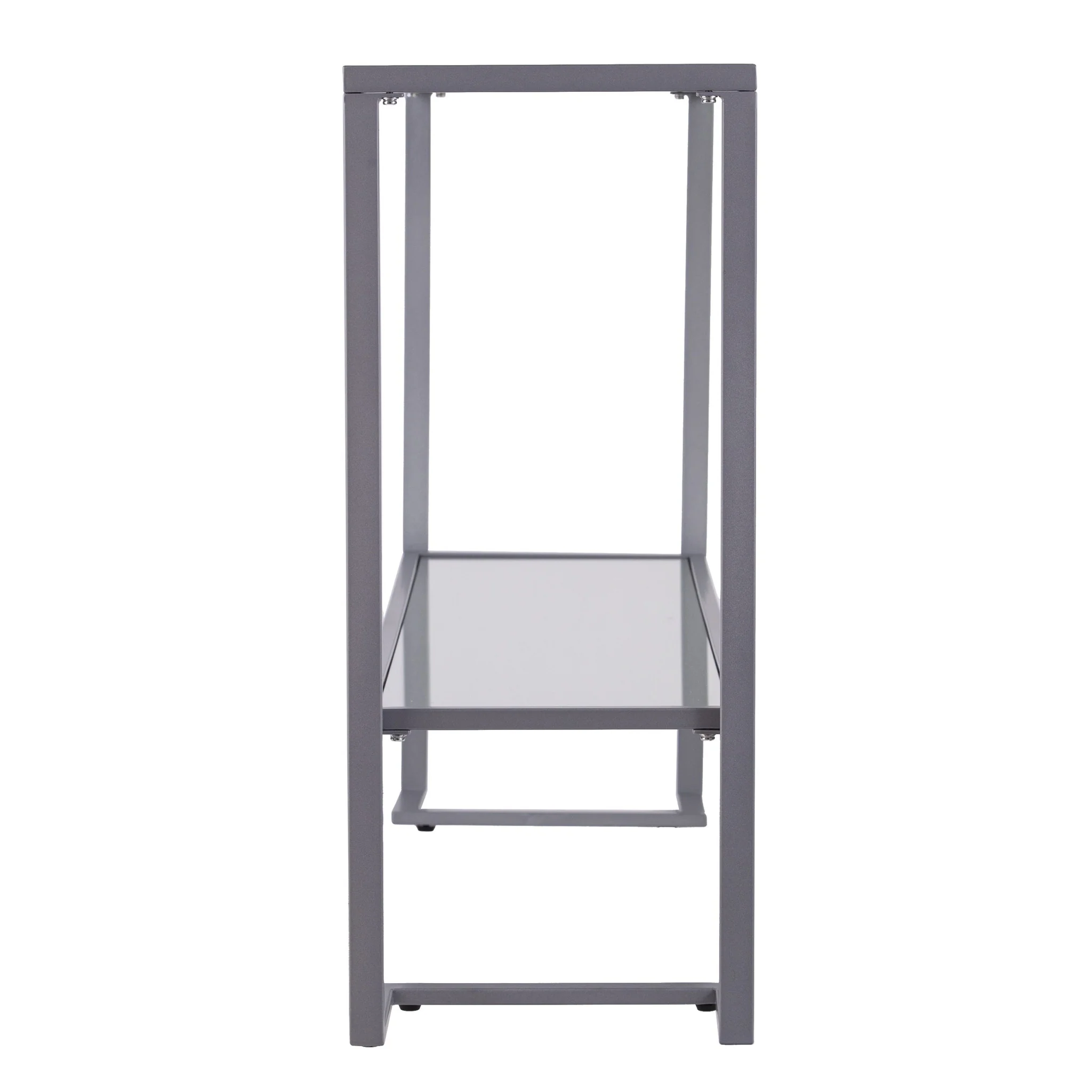 52" Clear and Silver Glass Mirrored Frame Console Table With Storage By Homeroots - Image 2