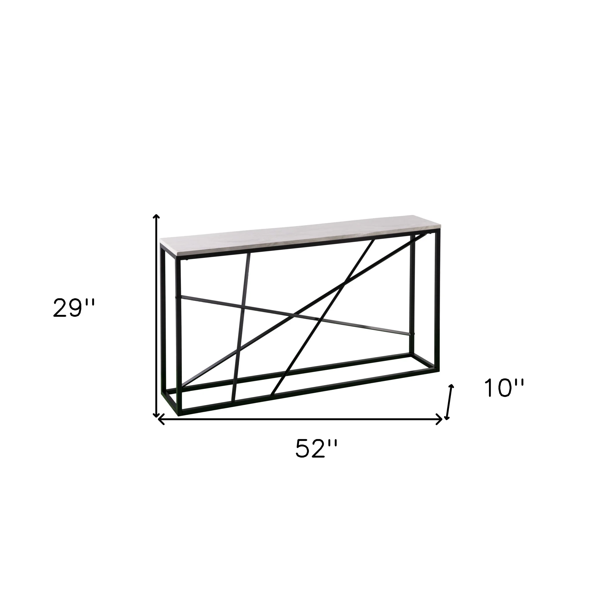52" White and Black Faux Marble Frame Console Table By Homeroots - Image 9