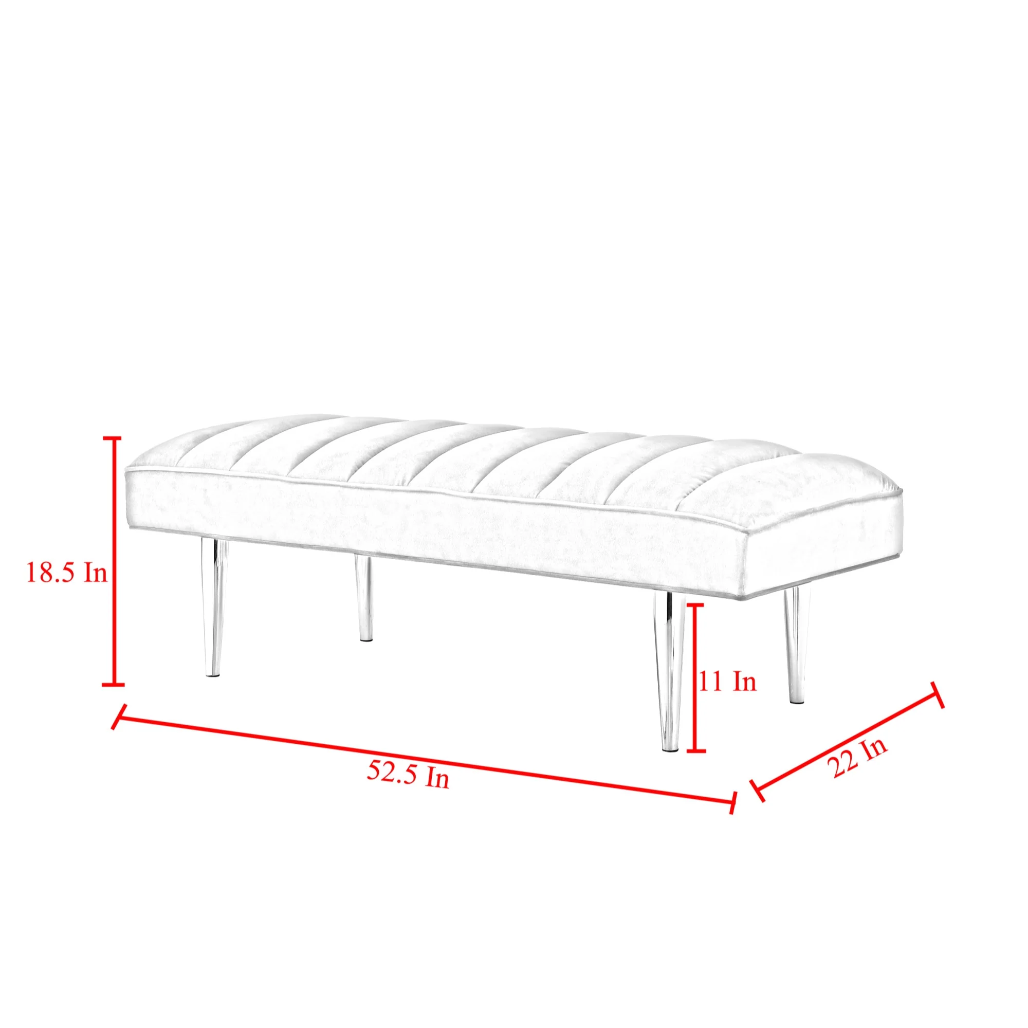 53" Blue And Silver Upholstered Velvet Bench By Homeroots - Image 8
