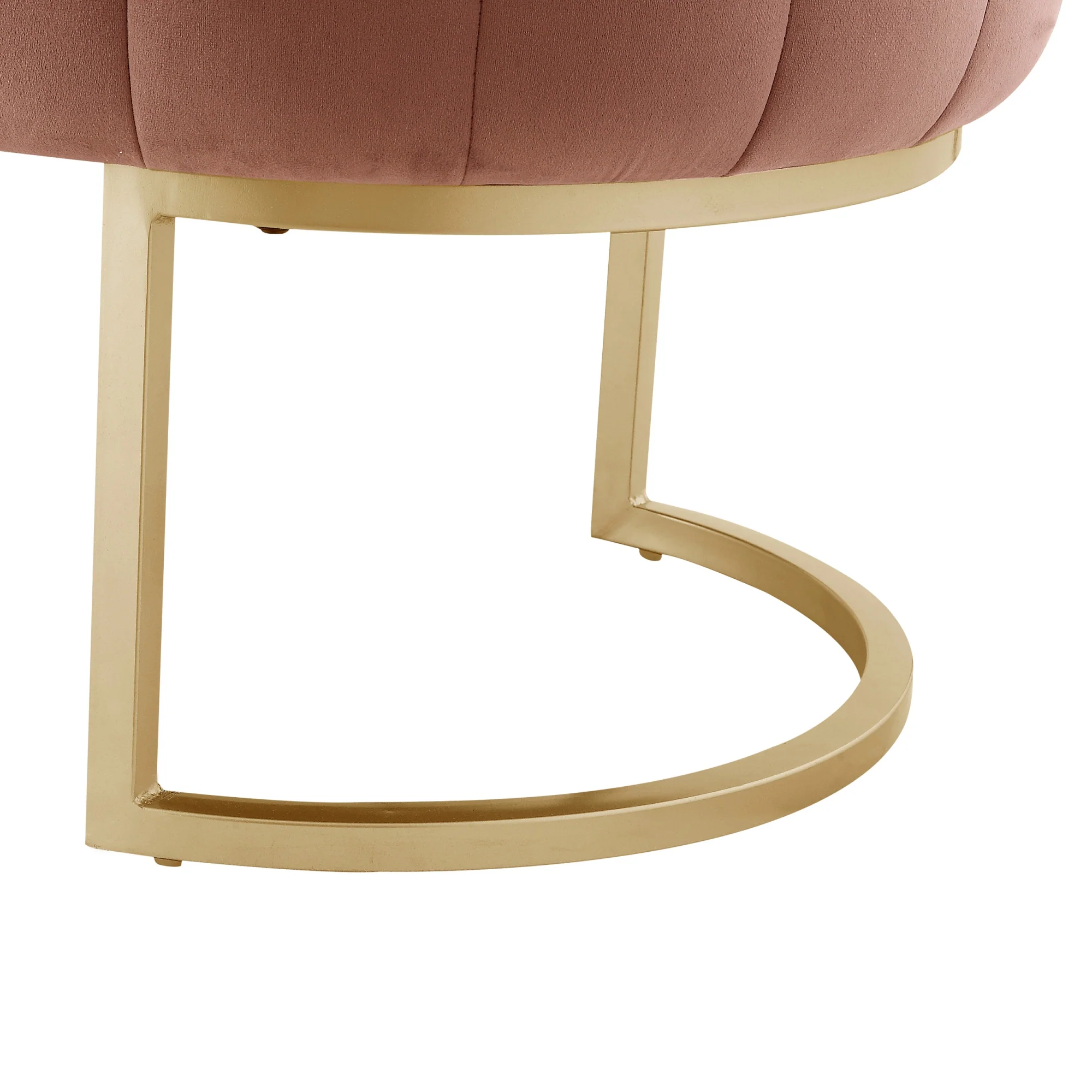 53" Blush And Gold Upholstered Velvet Bench By Homeroots - Image 5