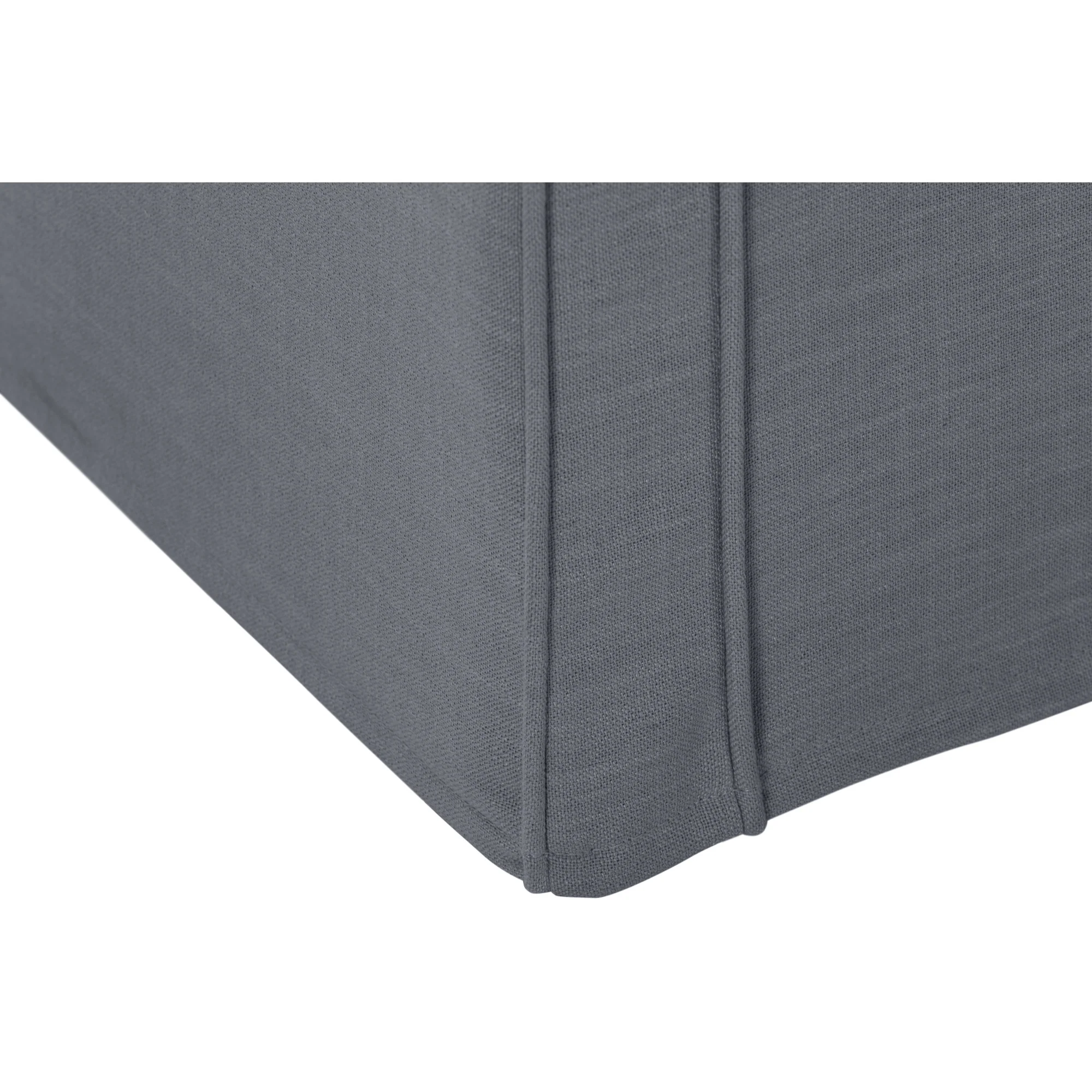 53" Gray And Black Upholstered Linen Bench By Homeroots - Image 4
