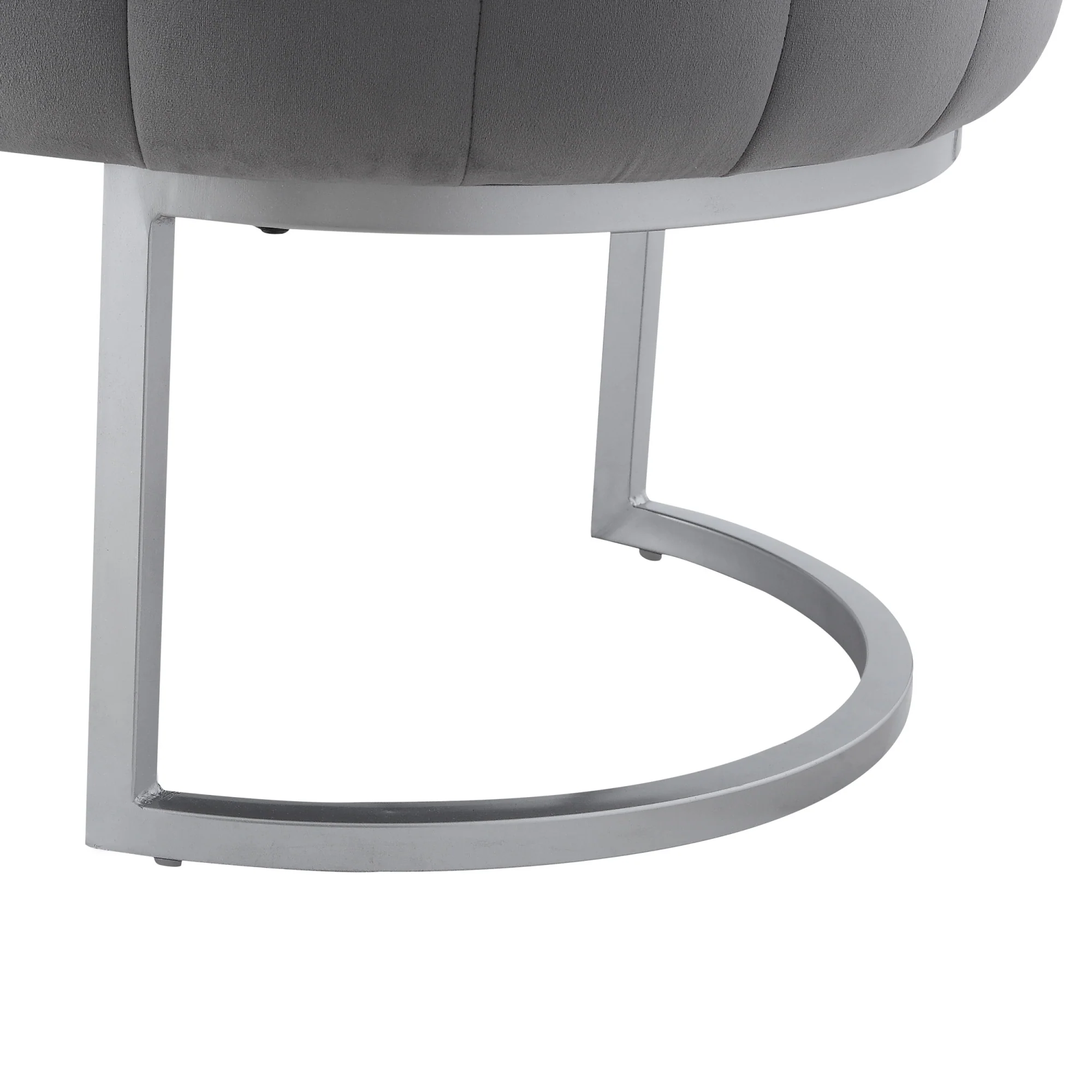 53" Gray Upholstered Velvet Bench By Homeroots - Image 5