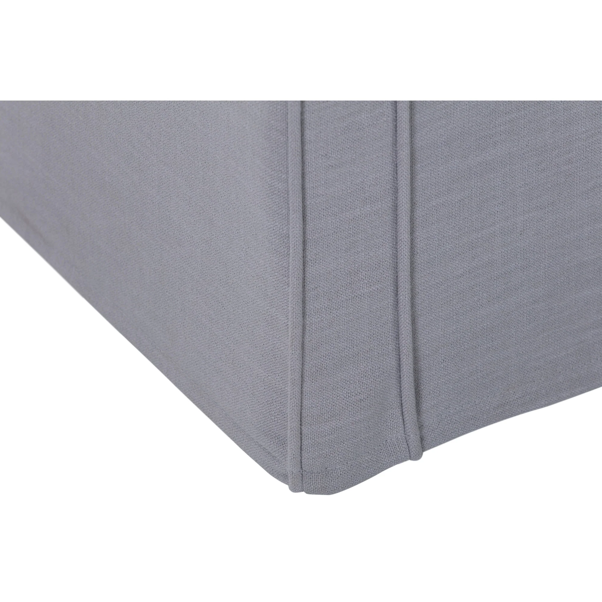 53" Light Gray And Black Upholstered Linen Bench By Homeroots - Image 4