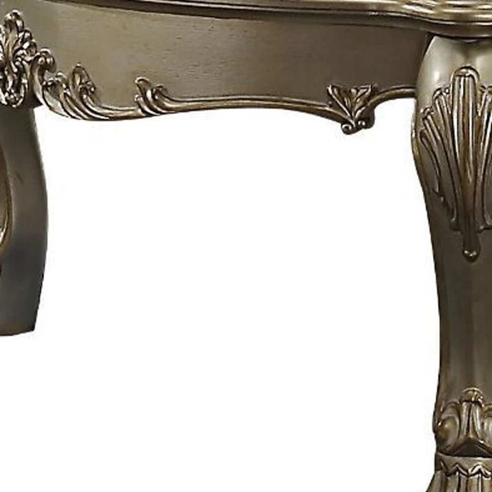 54" Bone And Gold Patina Rectangular Coffee Table By Homeroots - Image 5