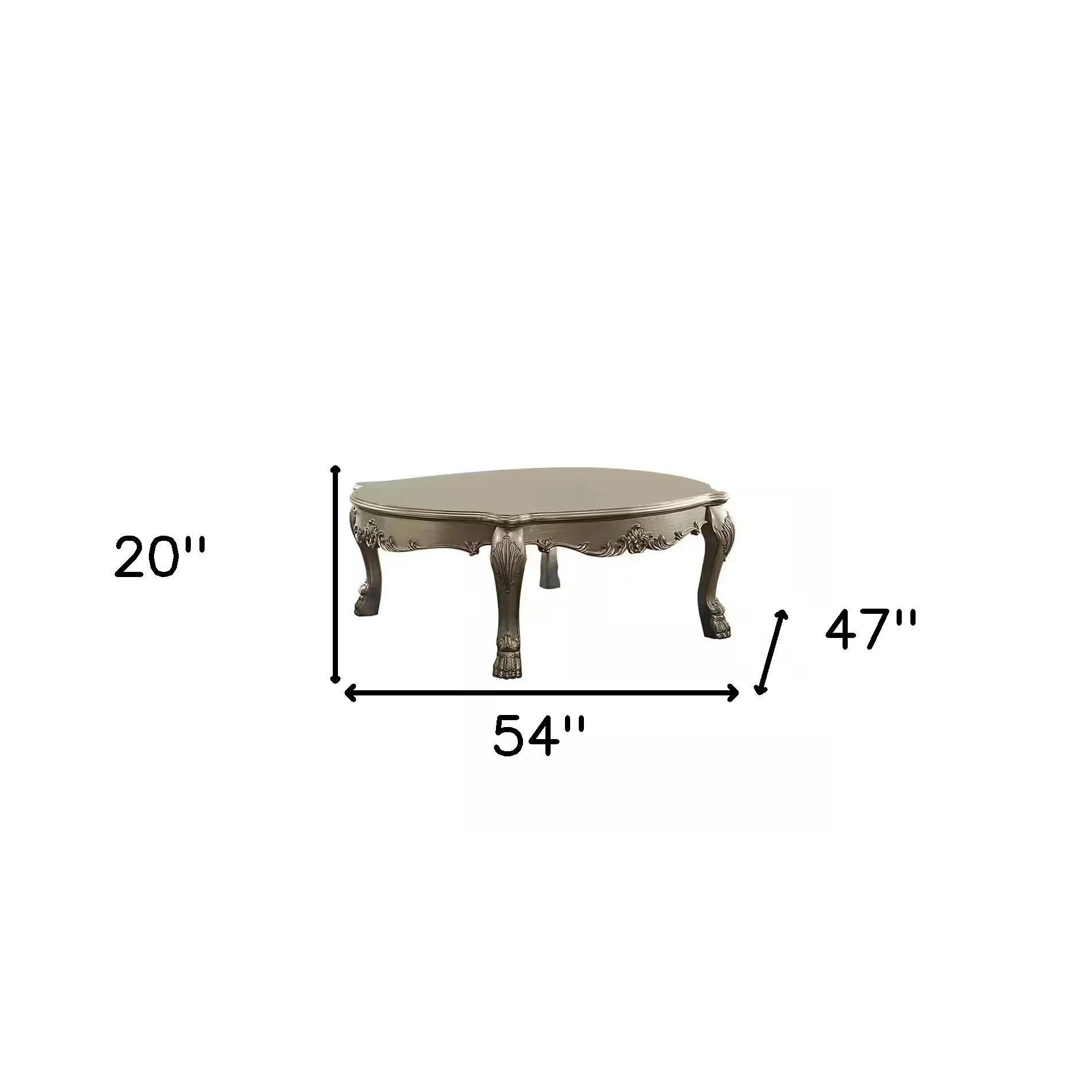 54" Bone And Gold Patina Rectangular Coffee Table By Homeroots - Image 7