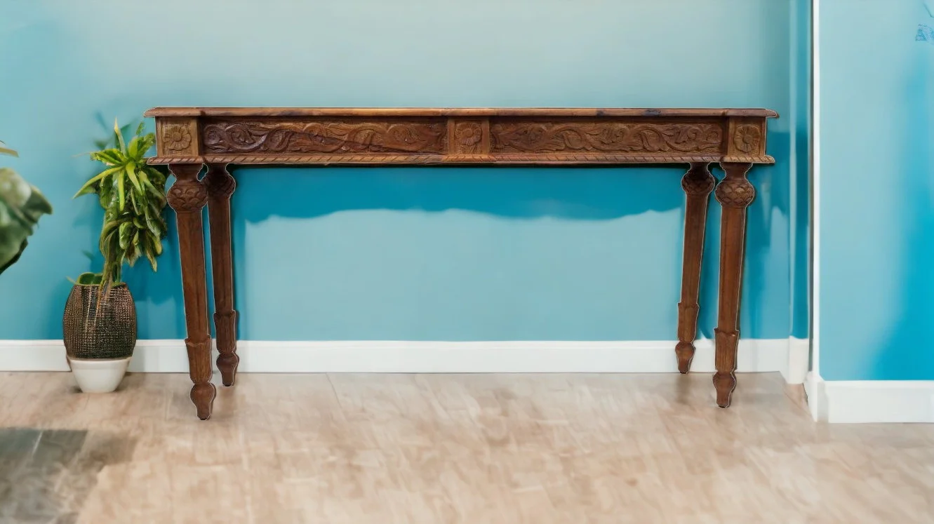 54" Brown Solid Wood Distressed Console Table By Homeroots - Image 4