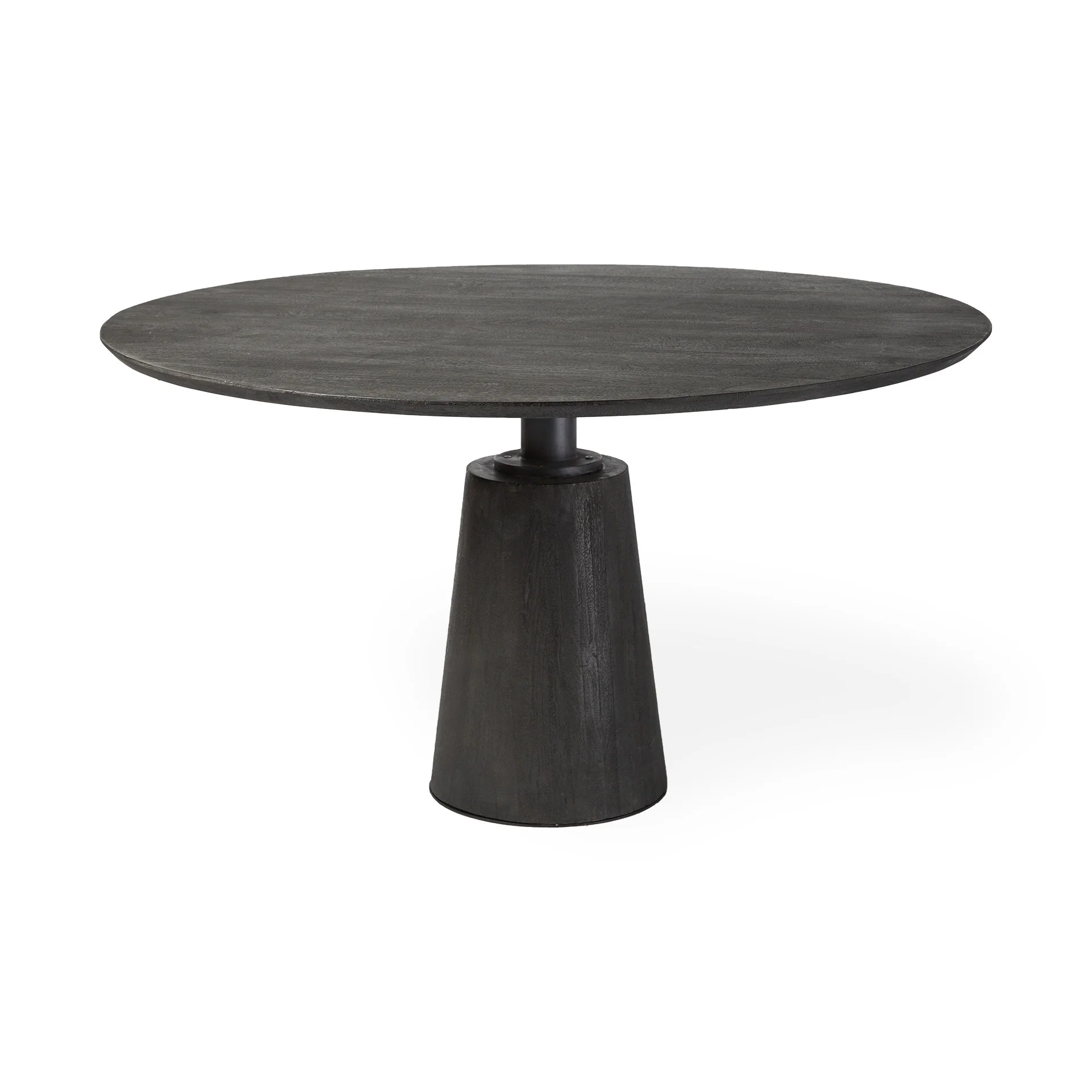 54' Brown Solid Wood Top With Brown Metal And Wood Base Dining Table By Homeroots - Image 2