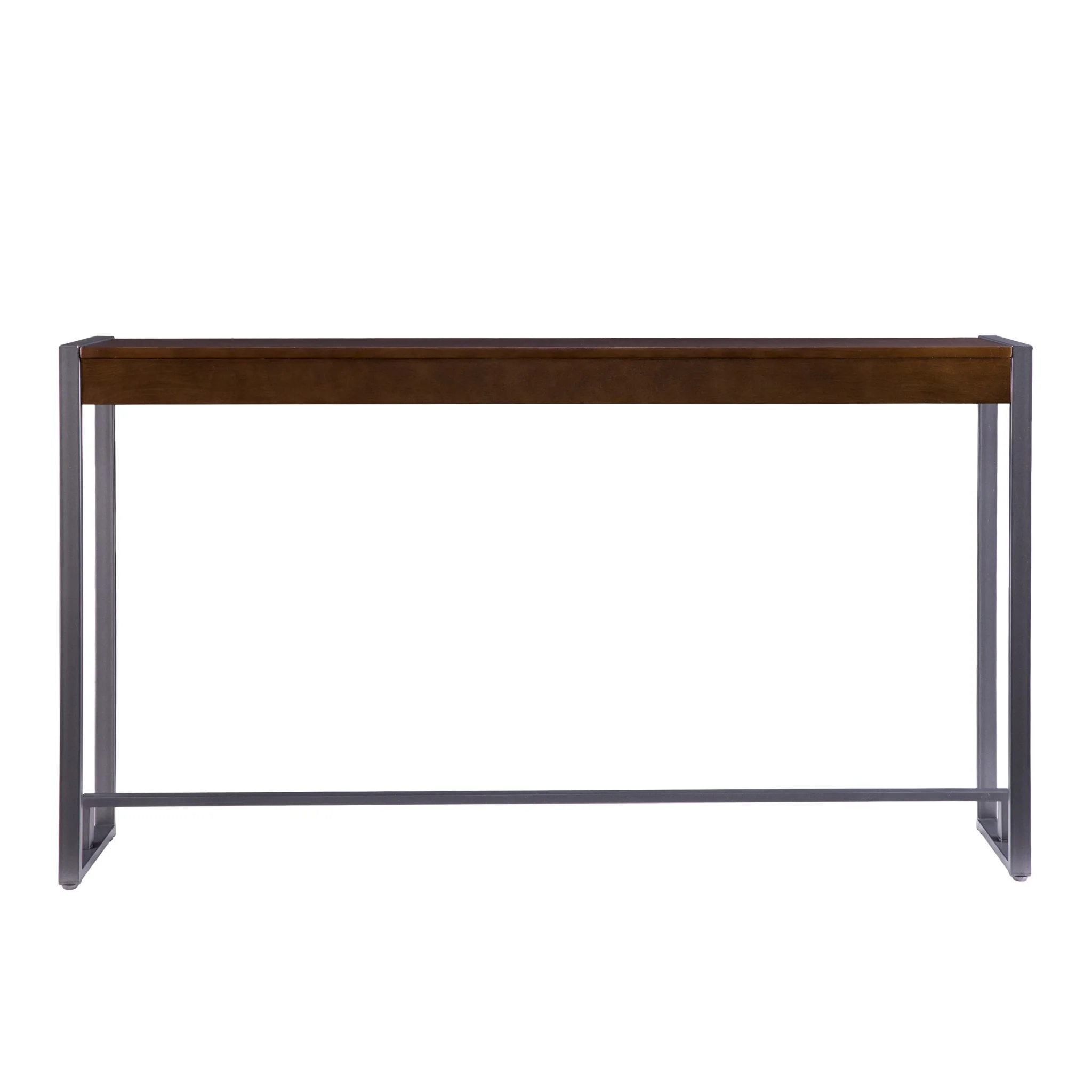 54" Dark Brown and Gunmetal Sled Console Table By Homeroots - Image 3