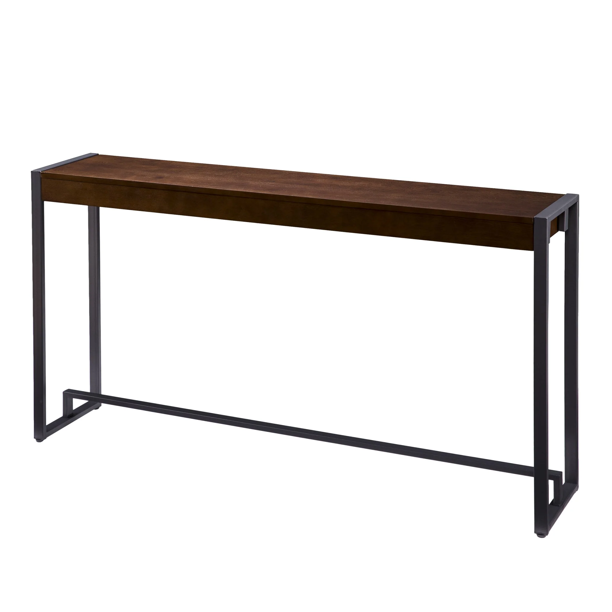 54" Dark Brown and Gunmetal Sled Console Table By Homeroots - Image 5