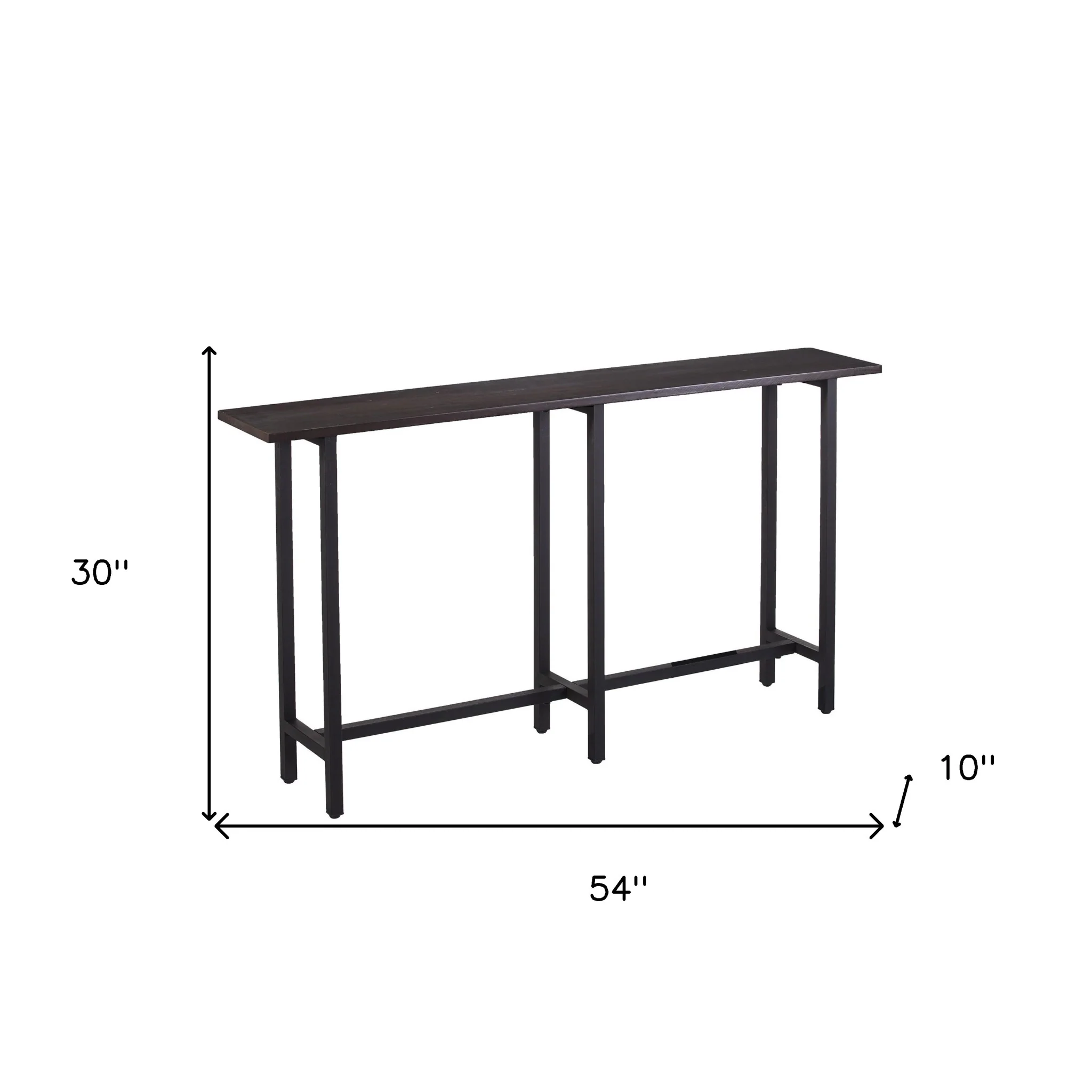 54" Espresso and Black Frame Console Table By Homeroots - Image 9