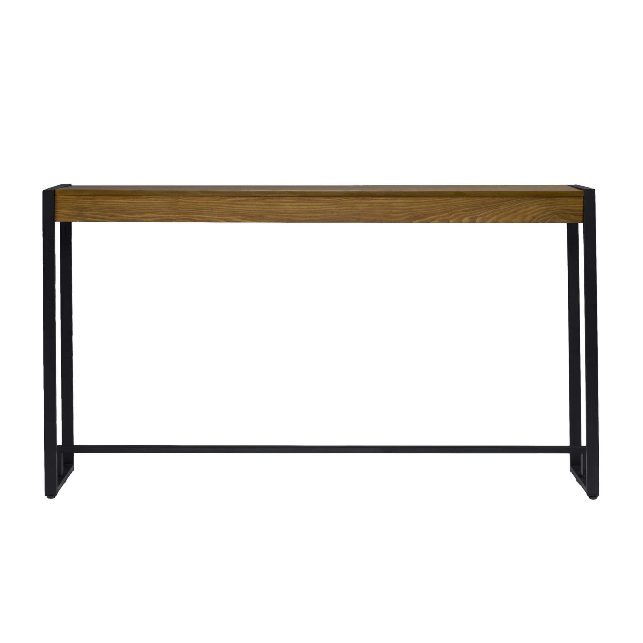 54" Gray Brown and Black Distressed Sled Console Table By Homeroots - Image 2