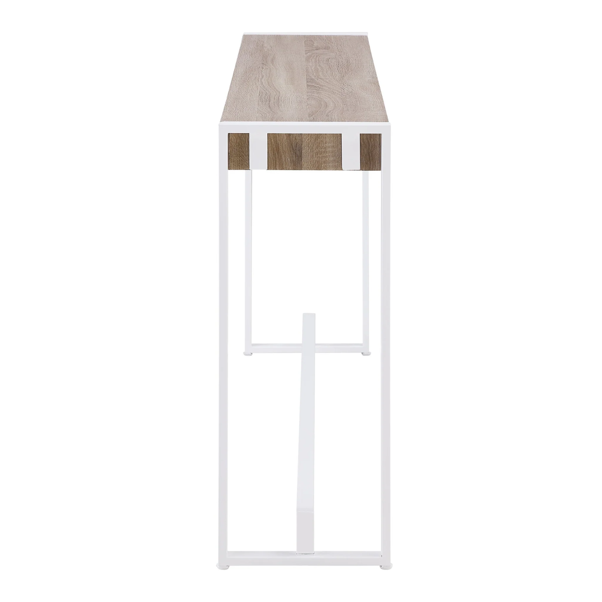 54" Gray Brown and White Sled Console Table By Homeroots - Image 3