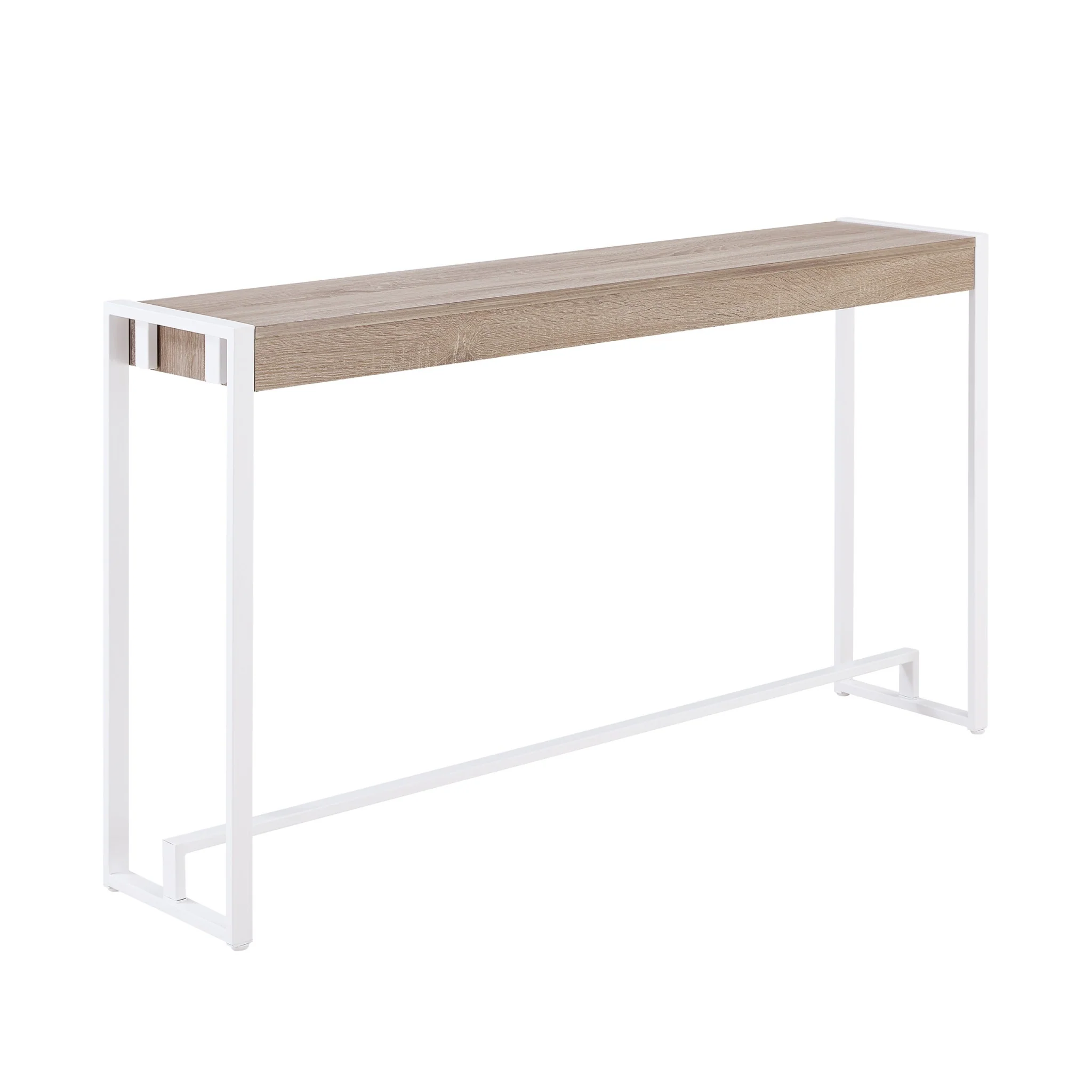 54" Gray Brown and White Sled Console Table By Homeroots - Image 4