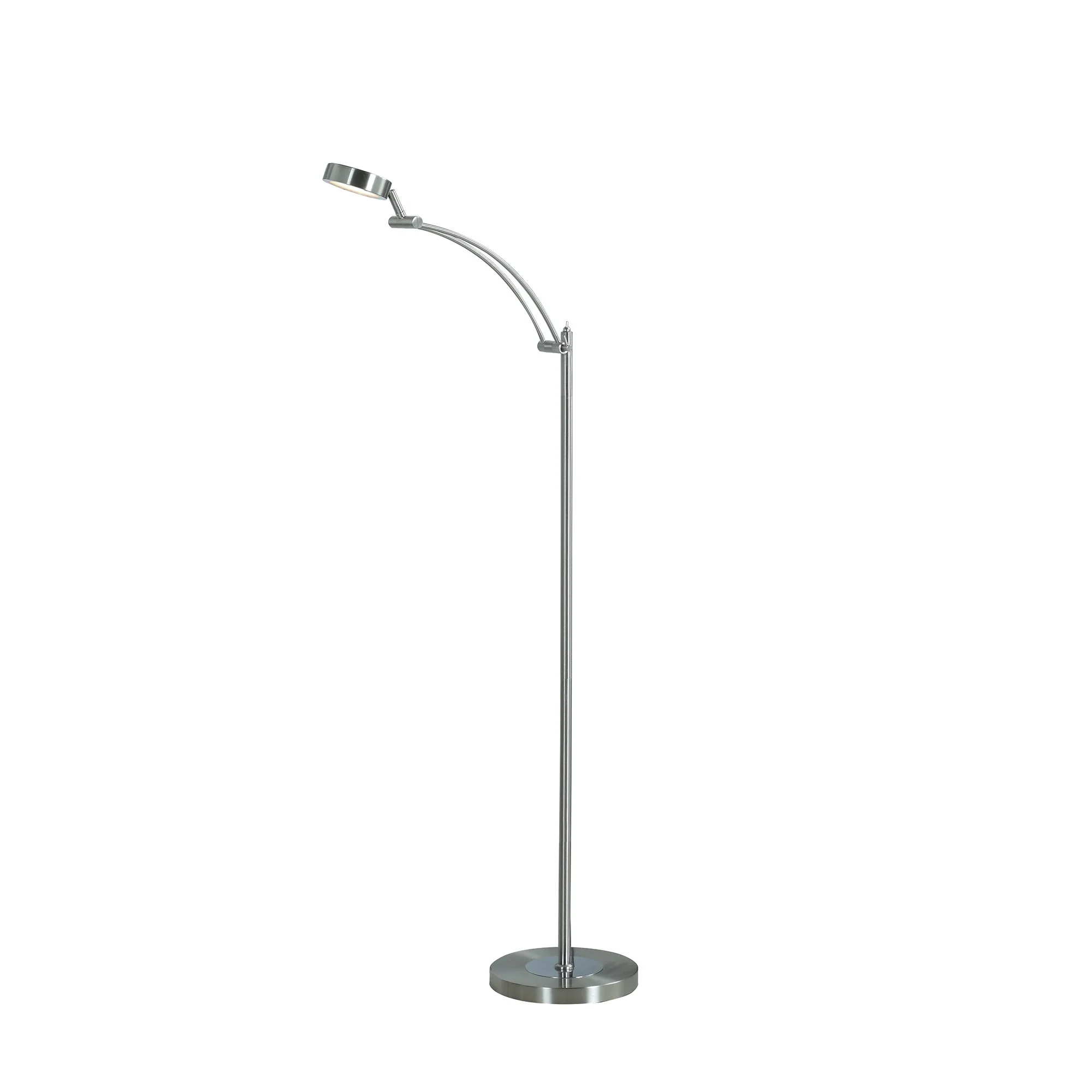 54" Nickel Adjustable LED Task Floor Lamp By Homeroots - Image 2