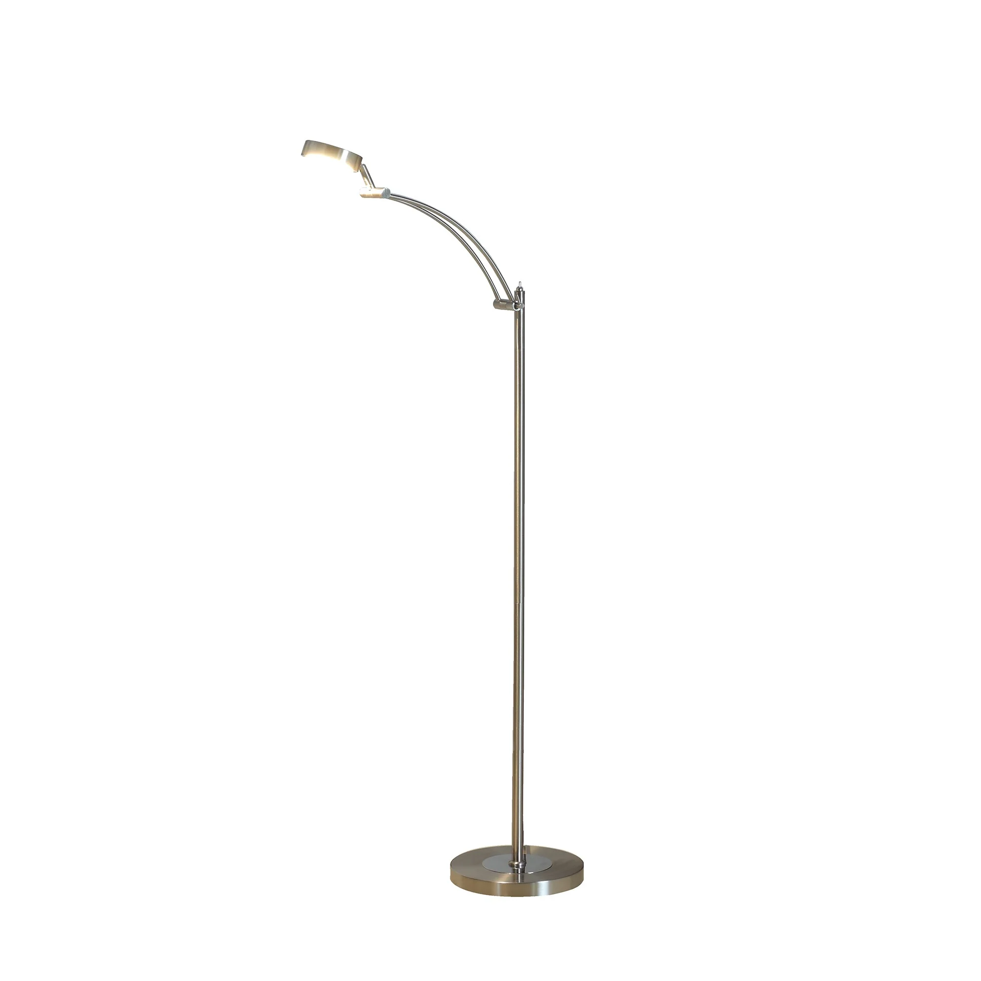 54" Nickel Adjustable LED Task Floor Lamp By Homeroots - Image 3