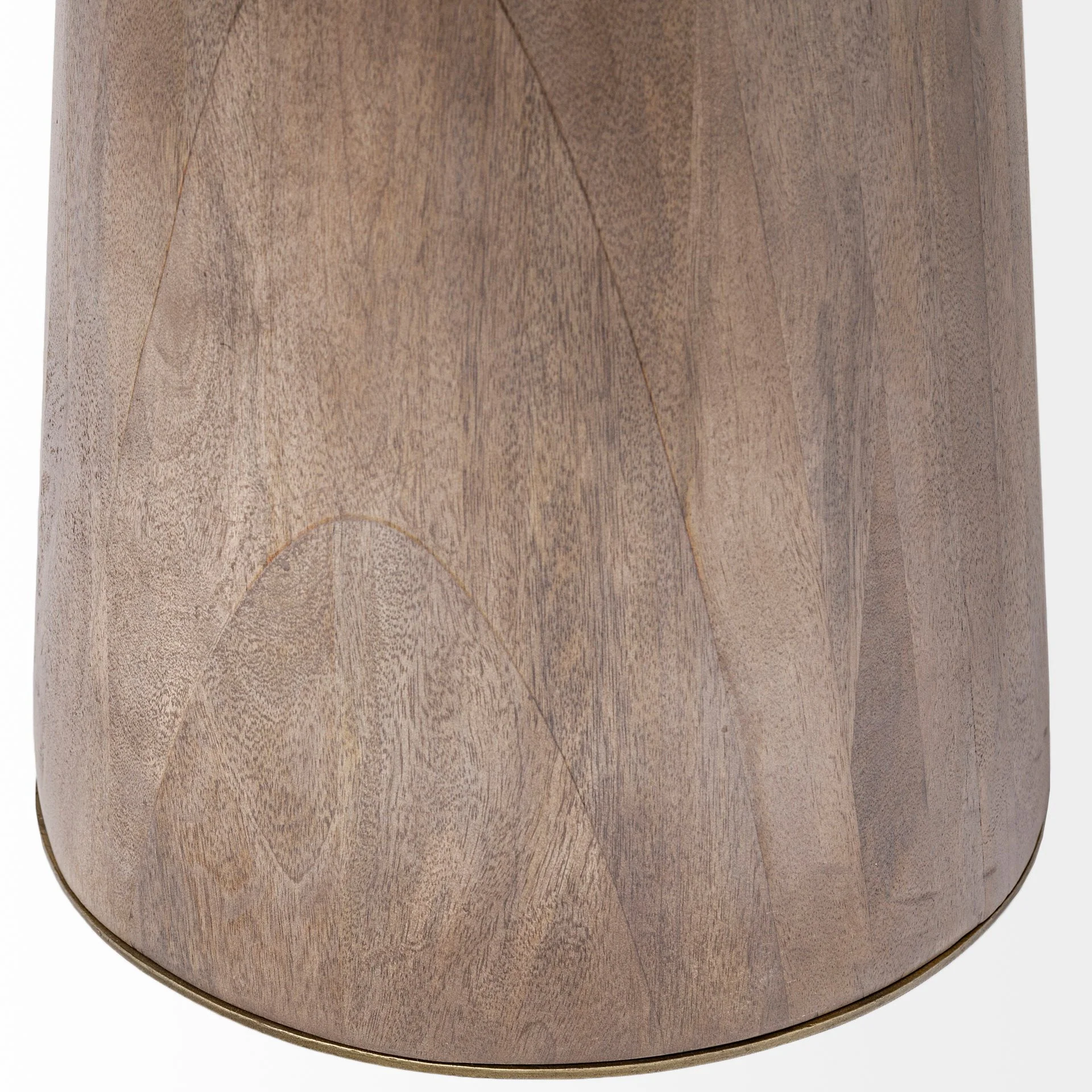 54' Round Brown Solid Wood Top Brown Wood Gold Metal Base Dining Table By Homeroots - Image 6