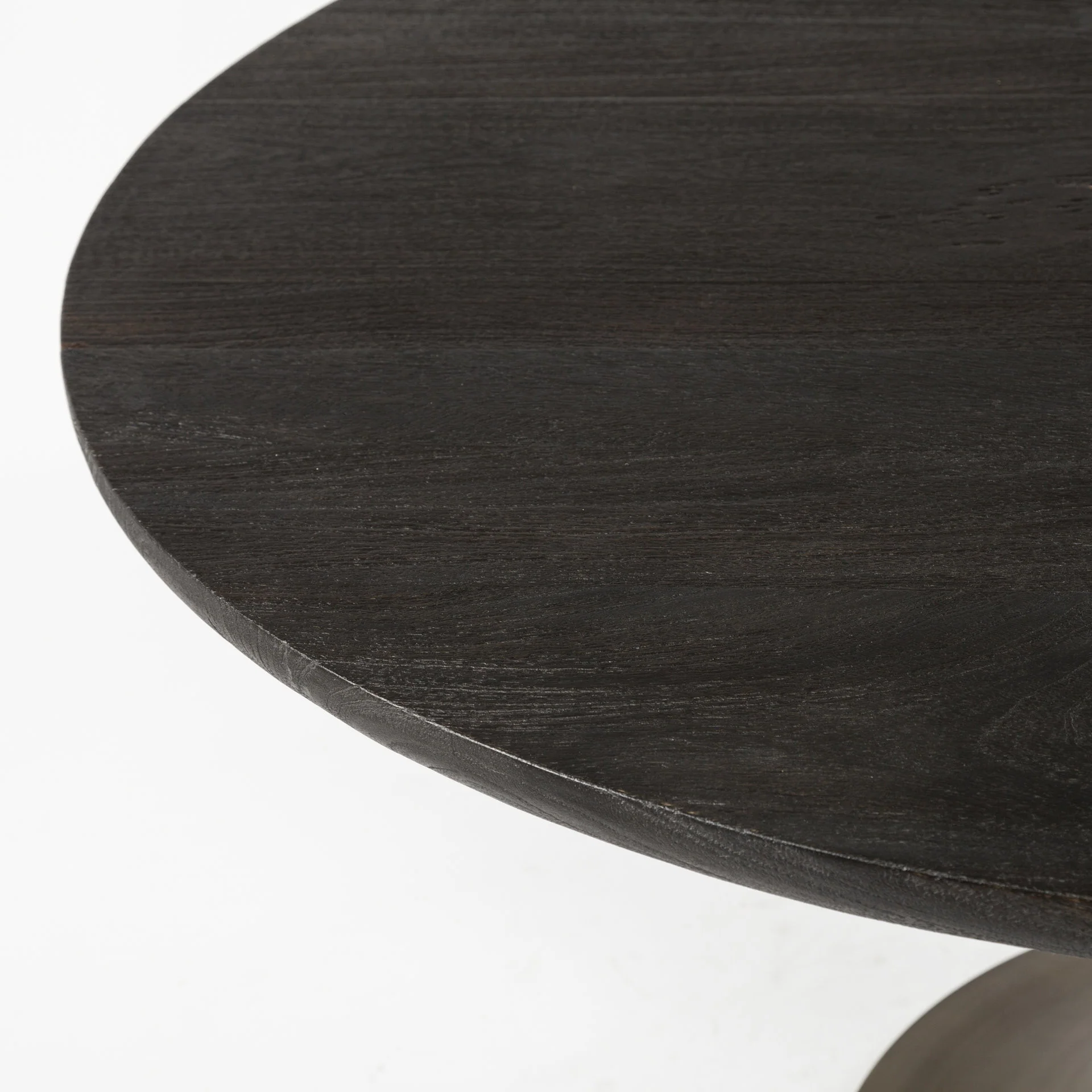 54' Round Brown Solid Wood Top With Gold Metal Base Dining Table By Homeroots - Image 4