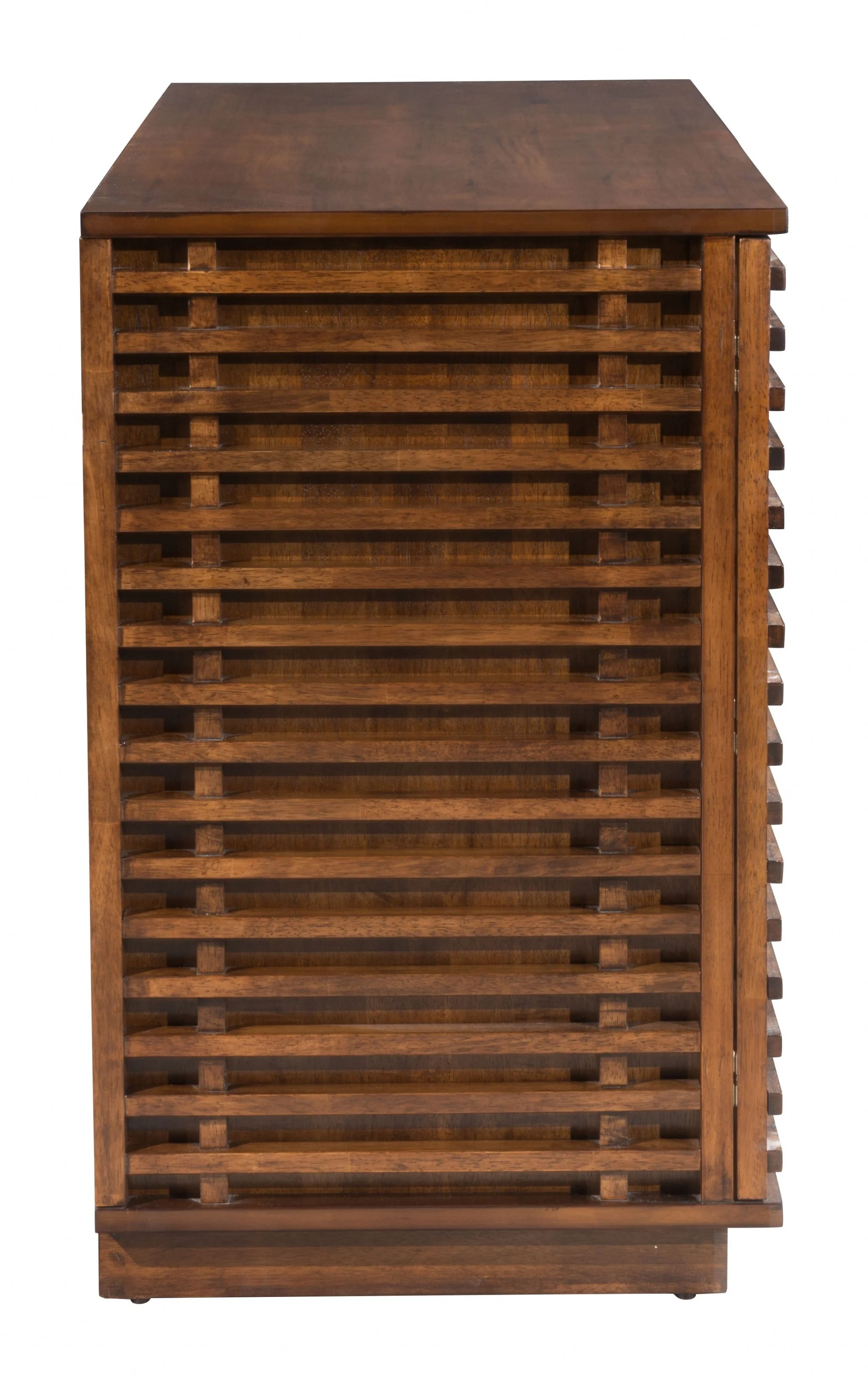 54" Walnut Modern Retro Grooves TV Media Center By Homeroots - Image 3